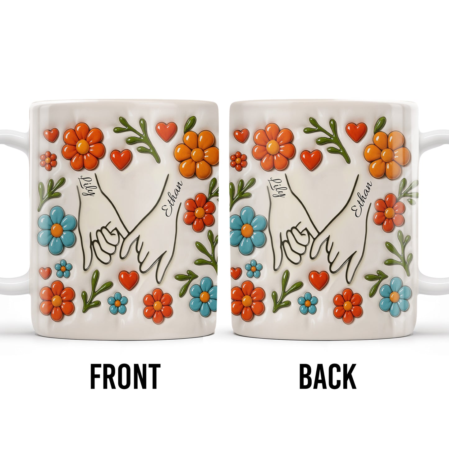 To Mom, Love Grows Here, Hands, Heart and Flowers