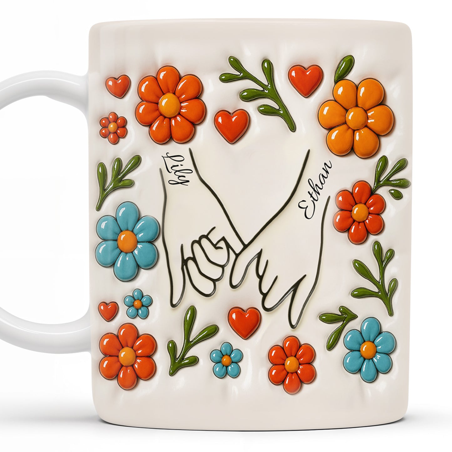 To Mom, Love Grows Here, Hands, Heart and Flowers
