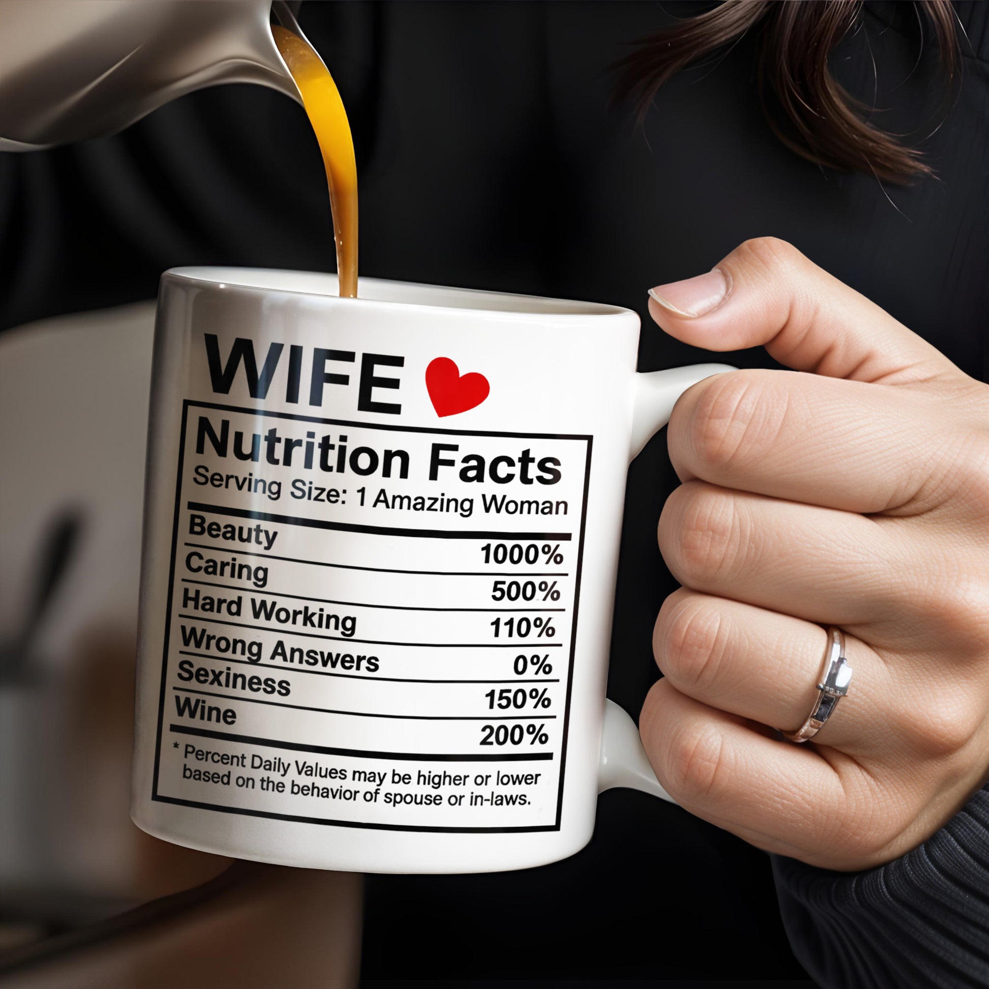 Wife Nutrition Facts Serving Size: 1 Amazing Woman, Nutrition Facts Label