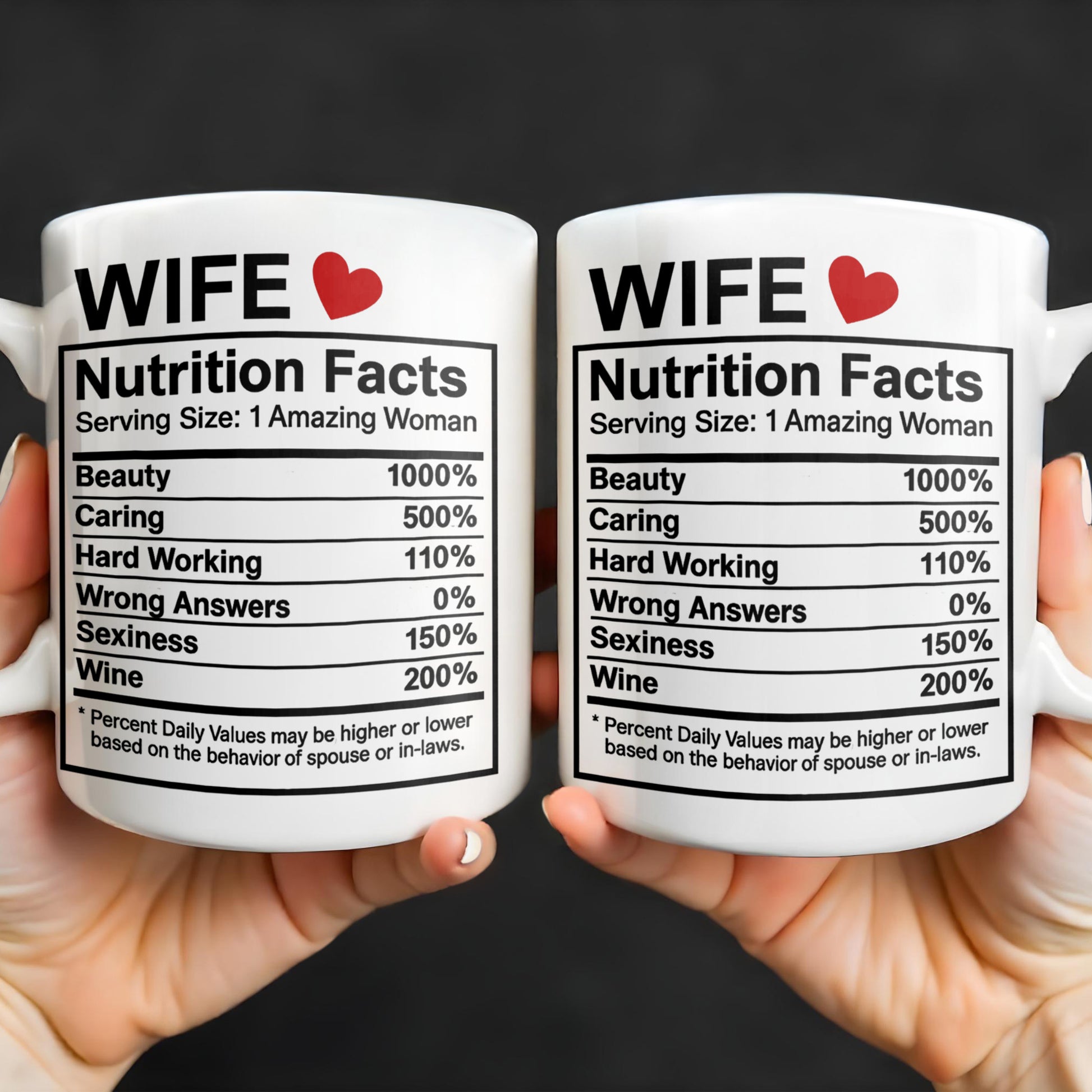 Wife Nutrition Facts Serving Size: 1 Amazing Woman, Nutrition Facts Label