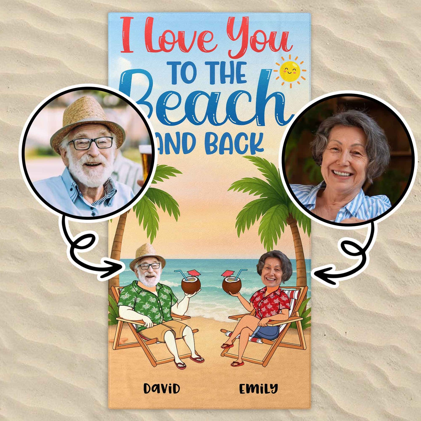 I Love You To The Beach And Back - Personalized Beach Towel - CPL382_BETO