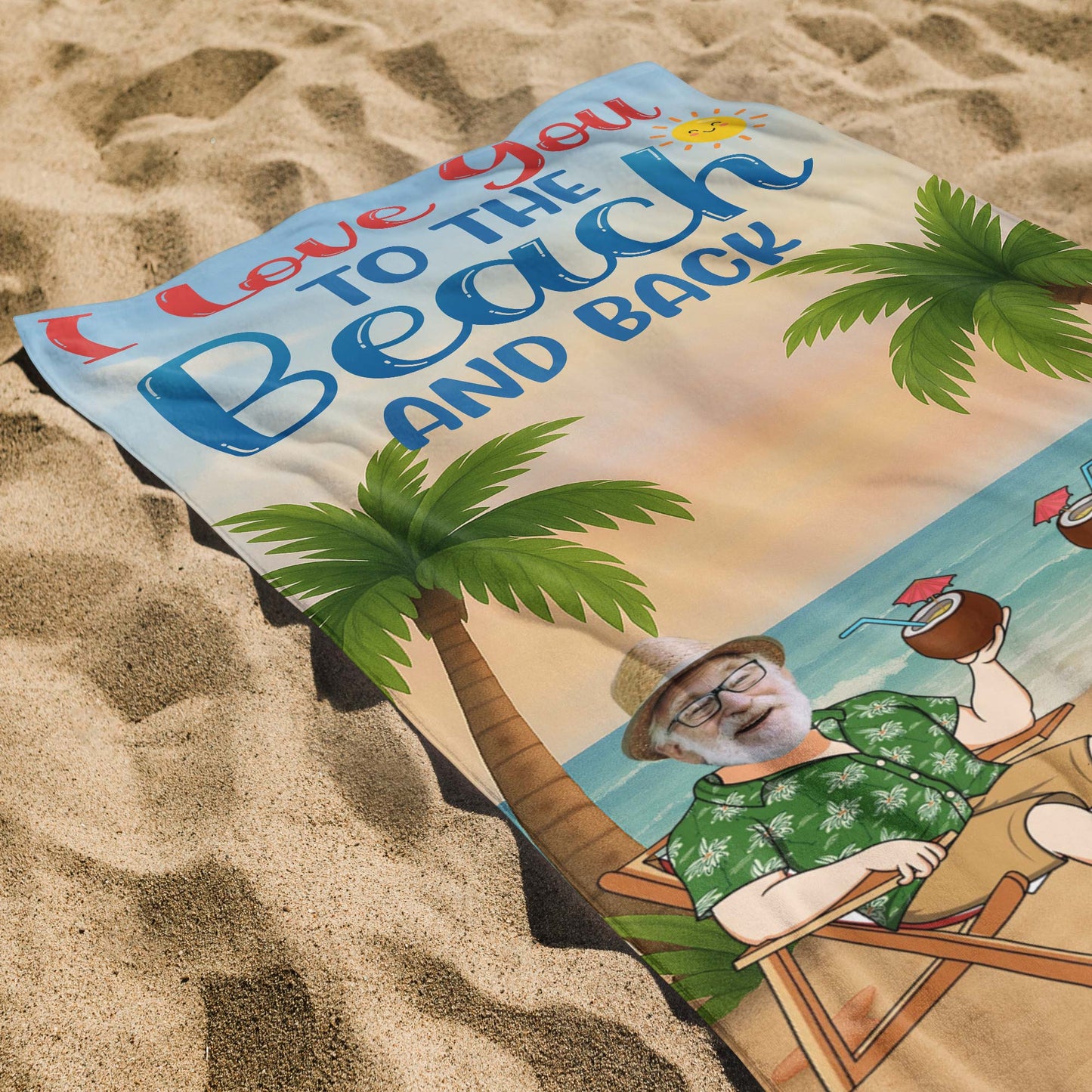 I Love You To The Beach And Back - Personalized Beach Towel - CPL382_BETO