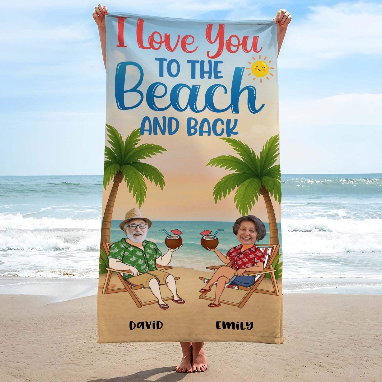 I Love You To The Beach And Back - Personalized Beach Towel - CPL382_BETO