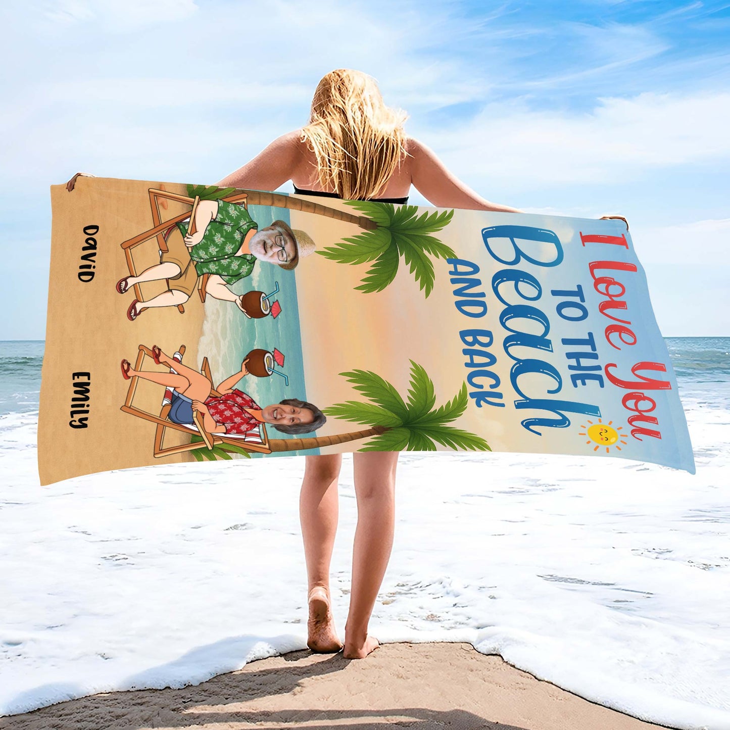I Love You To The Beach And Back - Personalized Beach Towel - CPL382_BETO