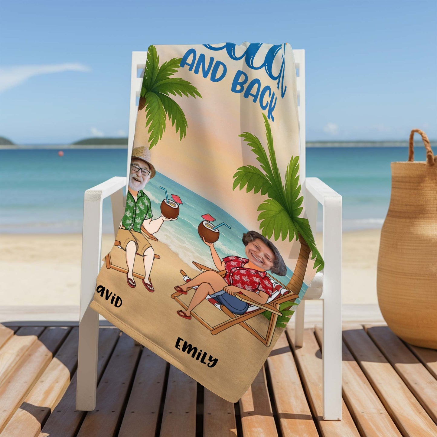 I Love You To The Beach And Back - Personalized Beach Towel - CPL382_BETO