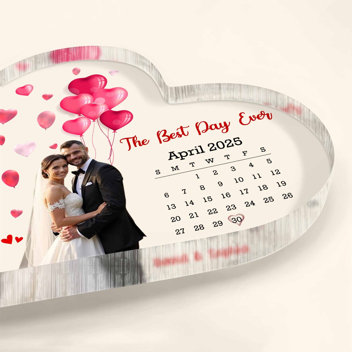 The Best Day Ever With Hearts And Calendar
