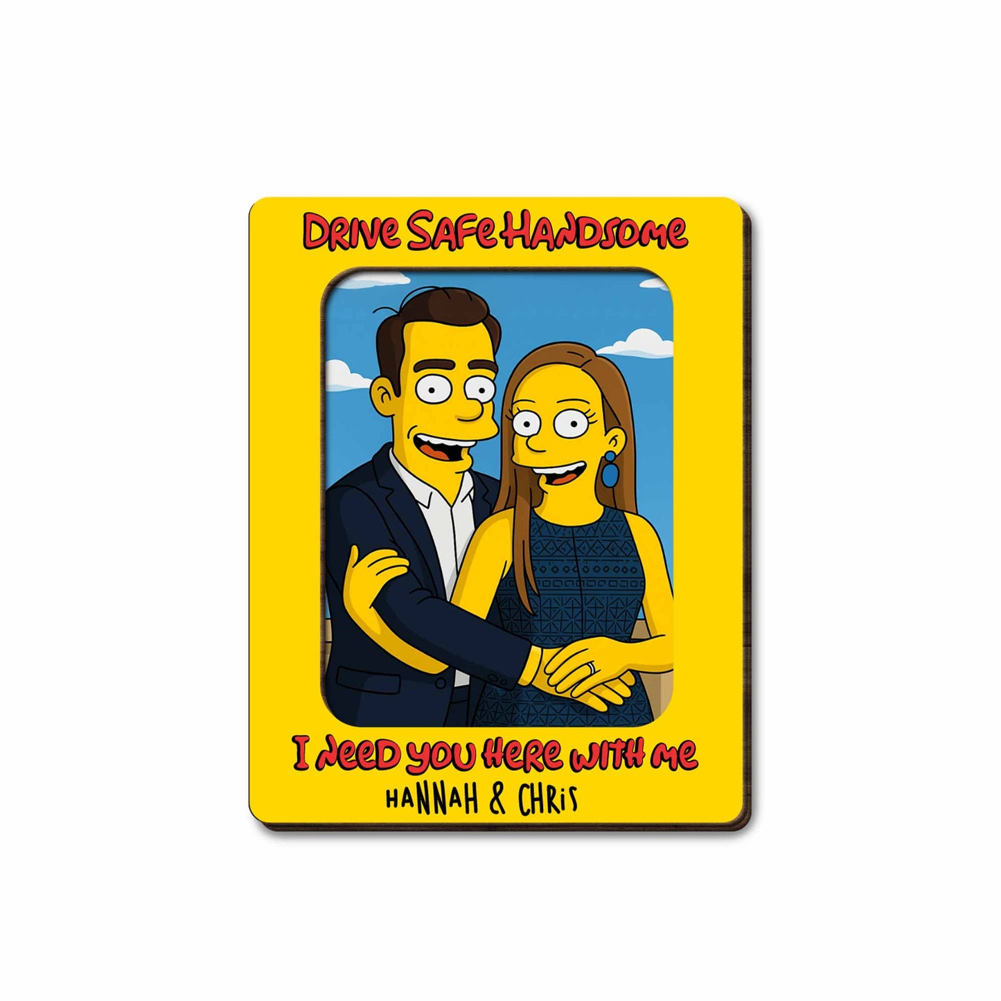Drive Safe Handsome I Need You Here With Me, Cartoon Couple Visor Clip