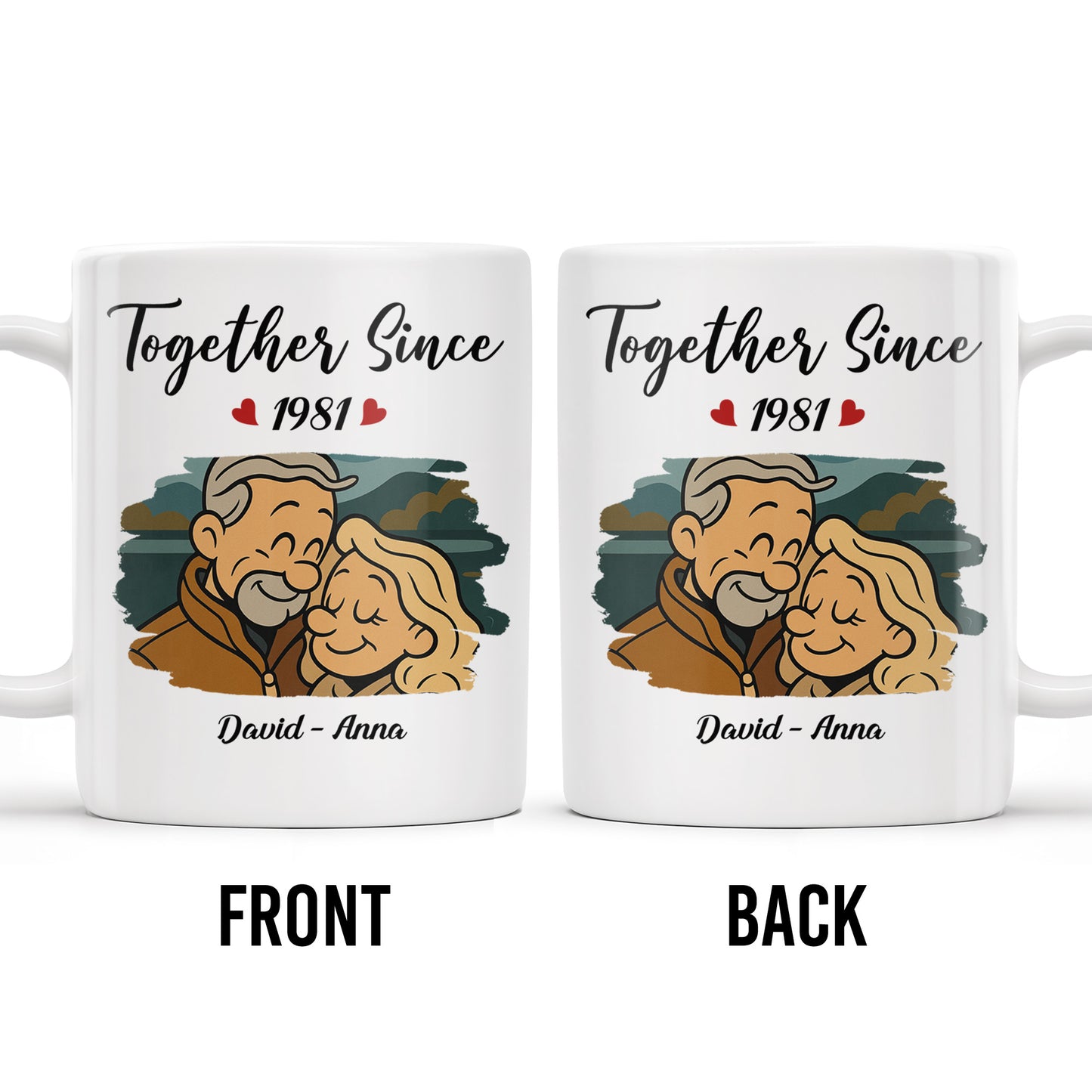 Together Since With Couple And Hearts Design