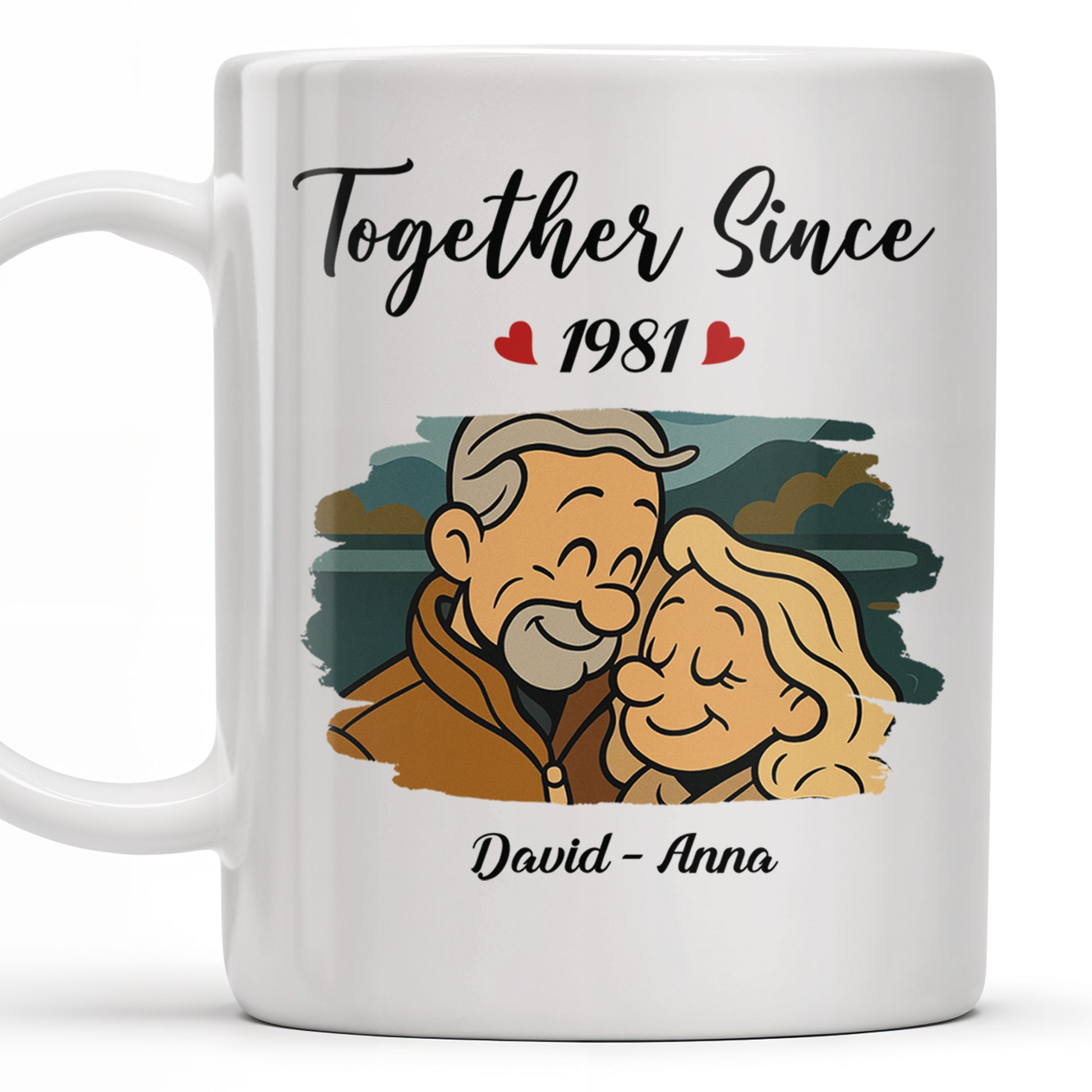 Together Since With Couple And Hearts Design