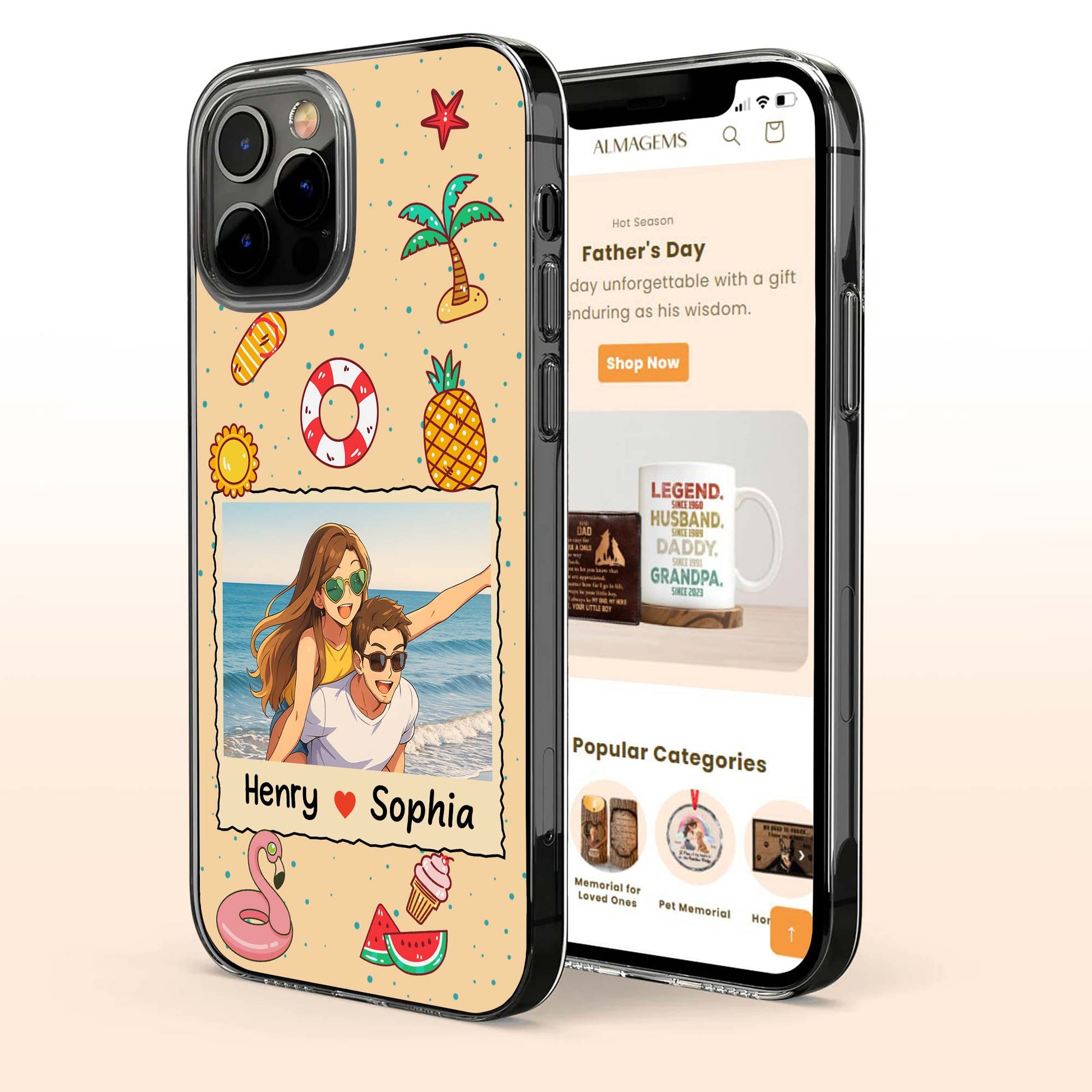 Beach Memories With Tropical Elements Phone Case