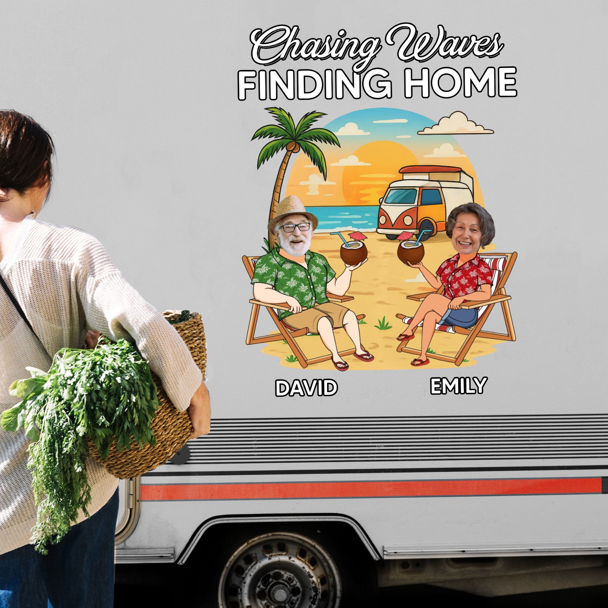 Chasing Waves Finding Home, Beach And Palm Tree Decor