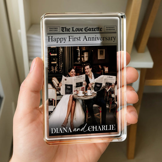 Happy First Anniversary Newspaper and Cafe Setting