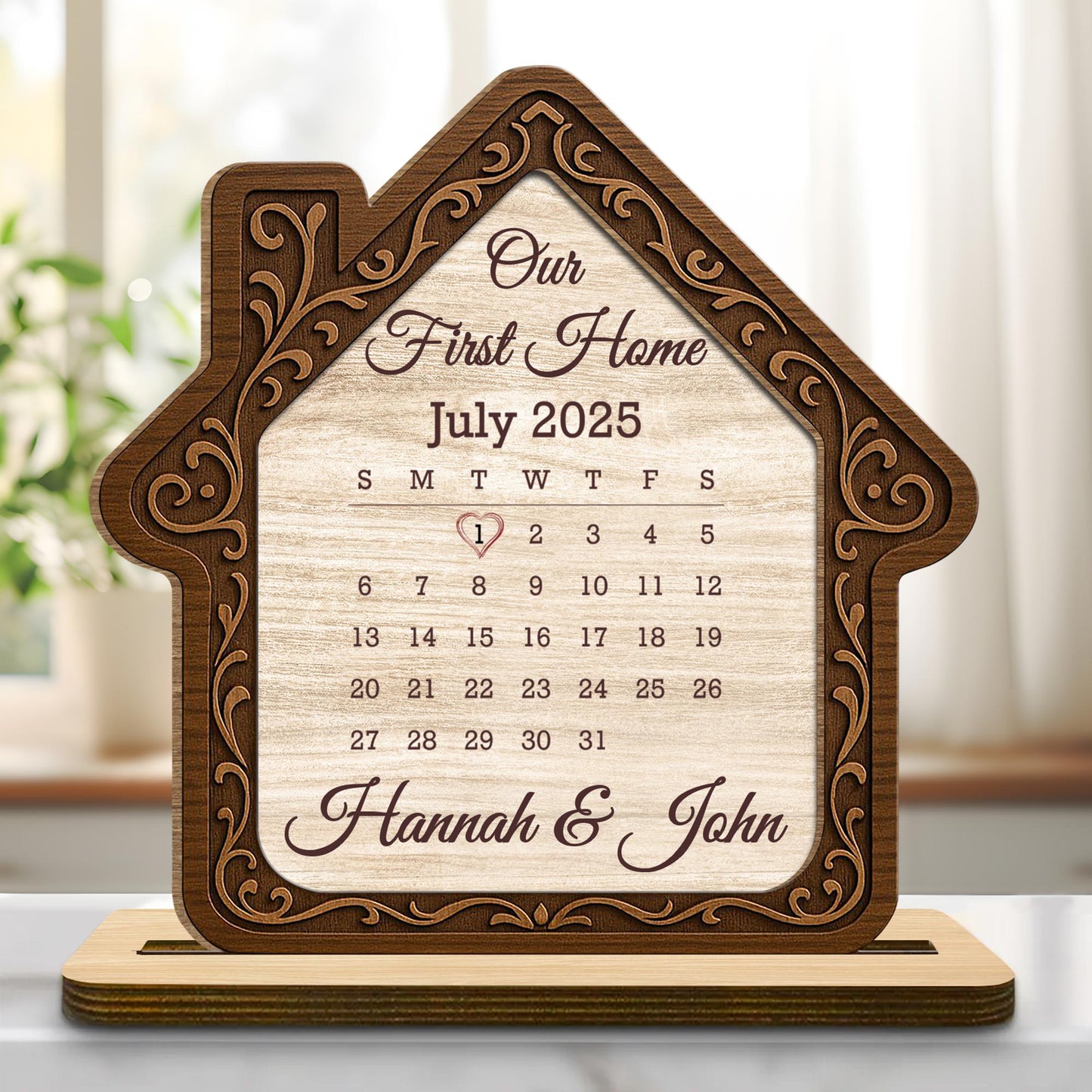 Our First Home House Outline With Calendar Design