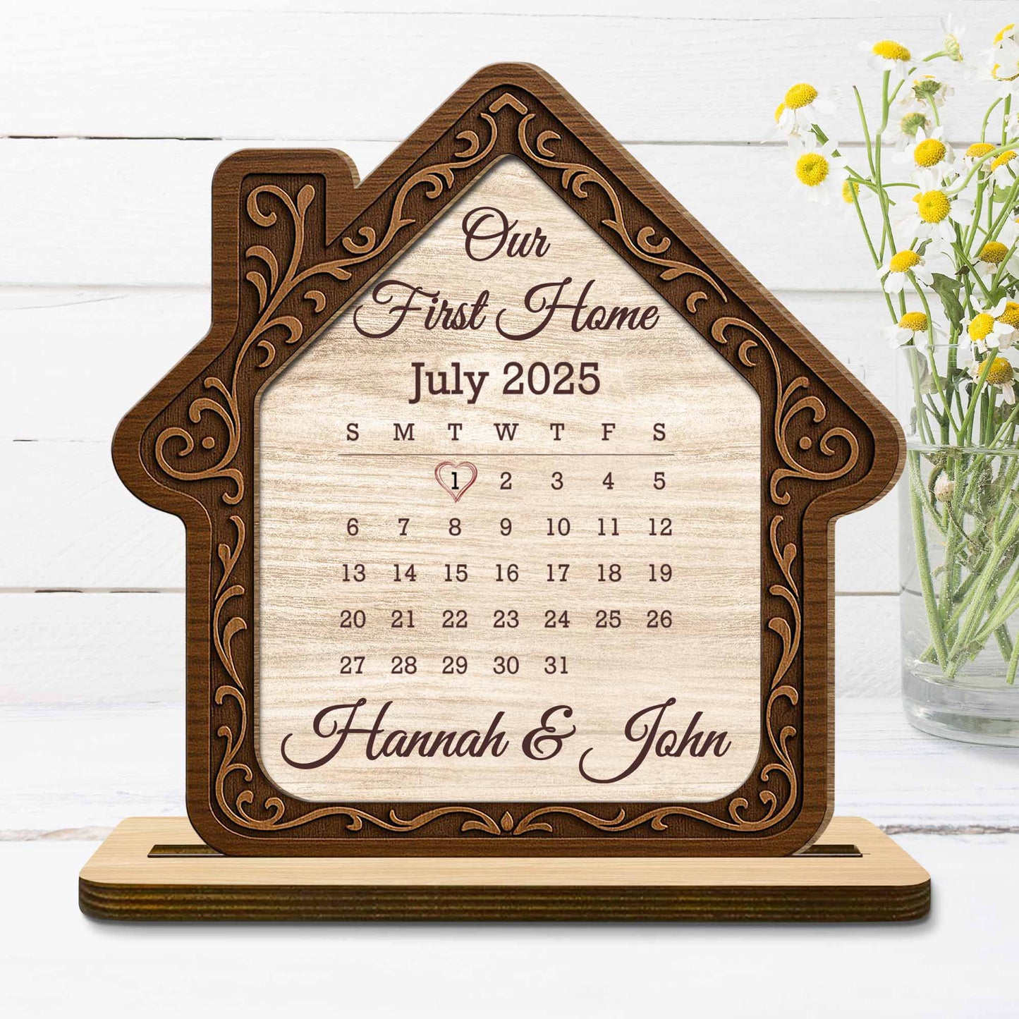 Our First Home House Outline With Calendar Design