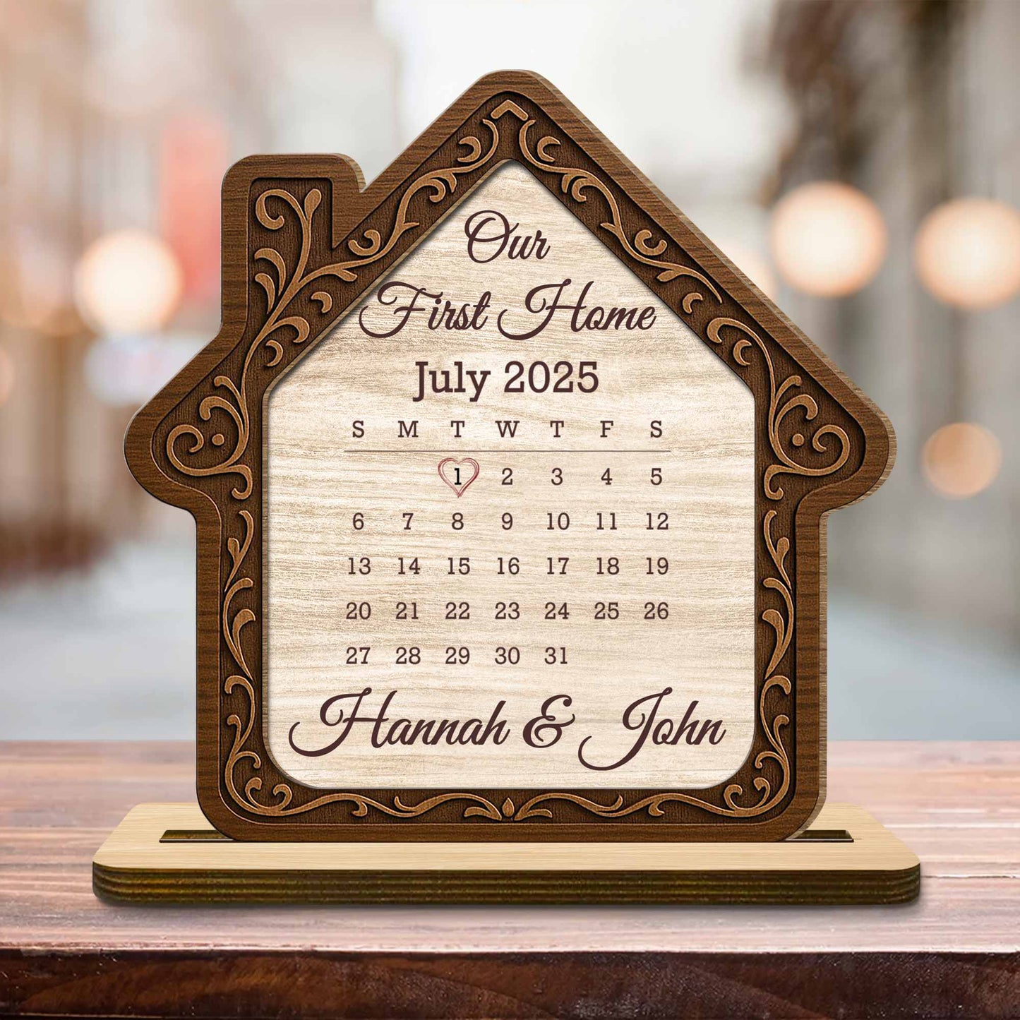Our First Home House Outline With Calendar Design