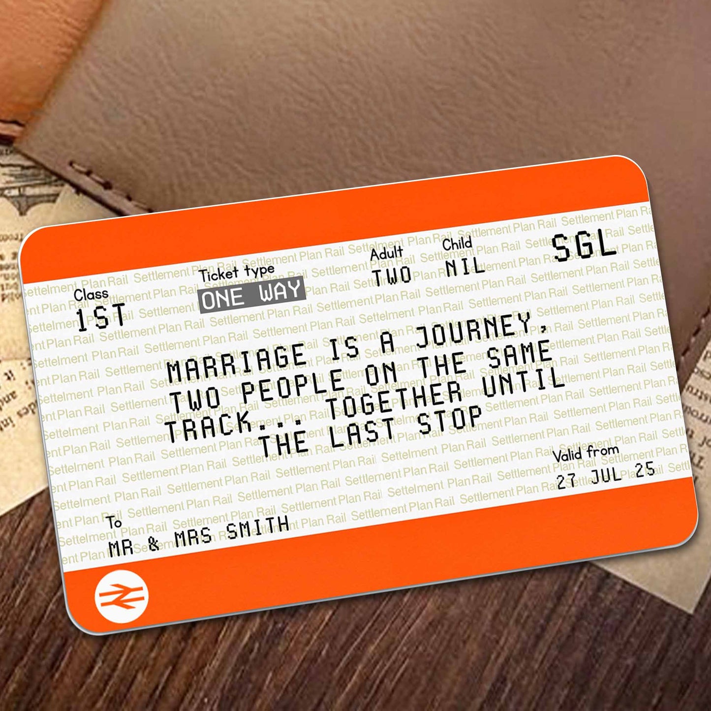 Marriage Is A Journey Of Two People On The Same Track - Personalized Aluminum Wallet Card - CPL461_ALCA