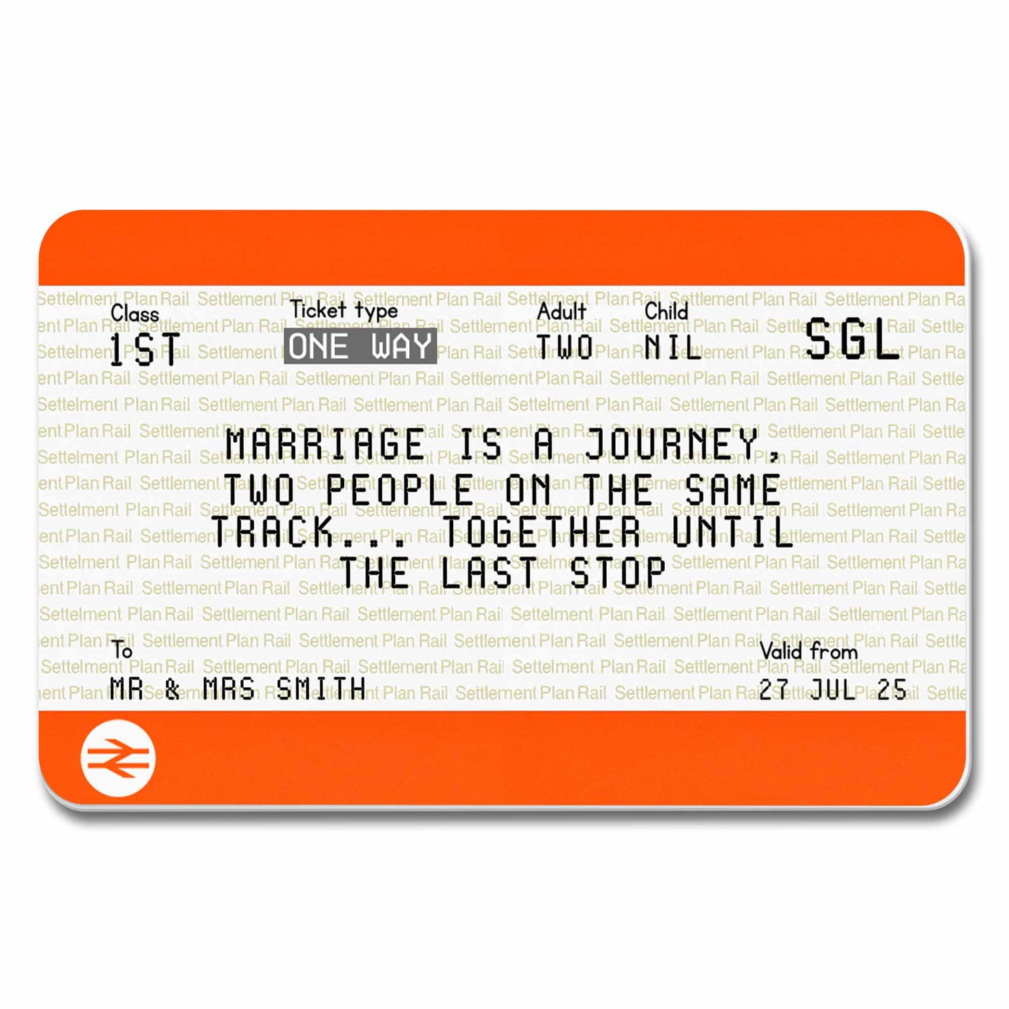 Marriage Is A Journey Of Two People On The Same Track - Personalized Aluminum Wallet Card - CPL461_ALCA