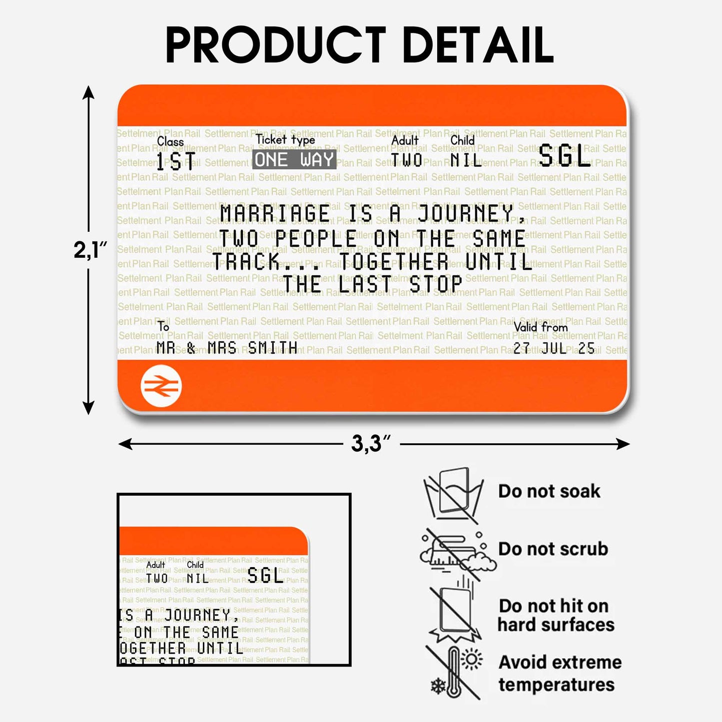 Marriage Is A Journey Of Two People On The Same Track - Personalized Aluminum Wallet Card - CPL461_ALCA