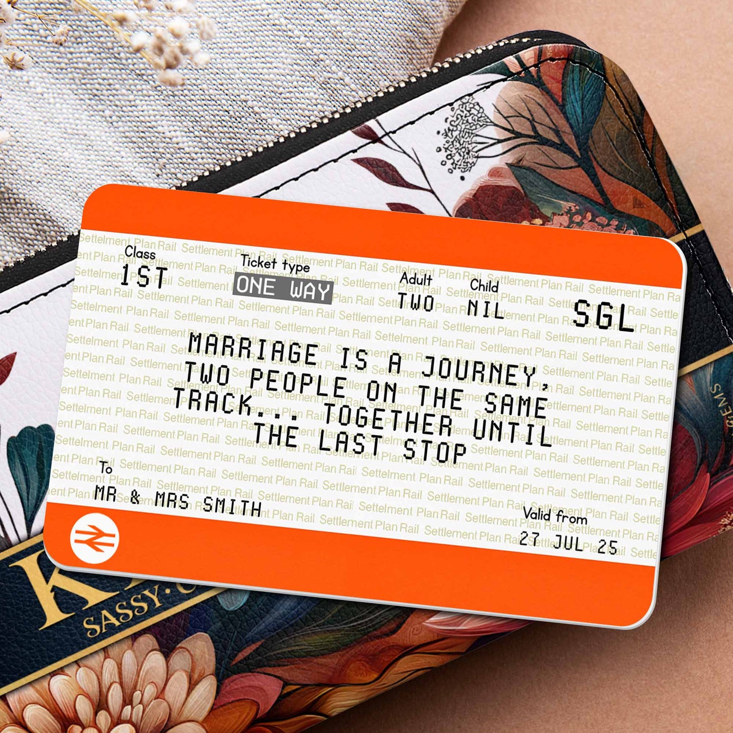 Marriage Is A Journey Of Two People On The Same Track - Personalized Aluminum Wallet Card - CPL461_ALCA