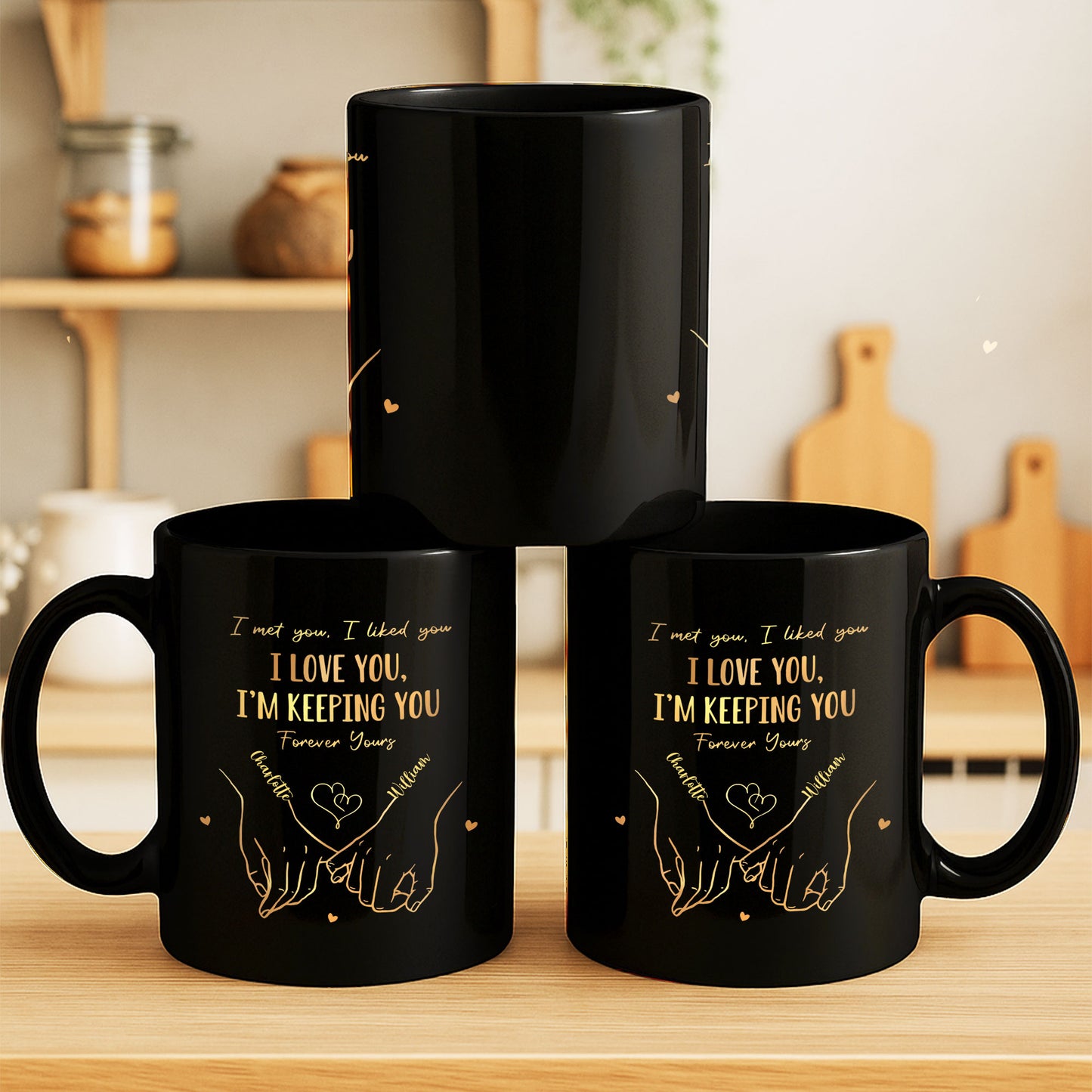 I Met You, I Liked You, I Love You, Holding Hands Design