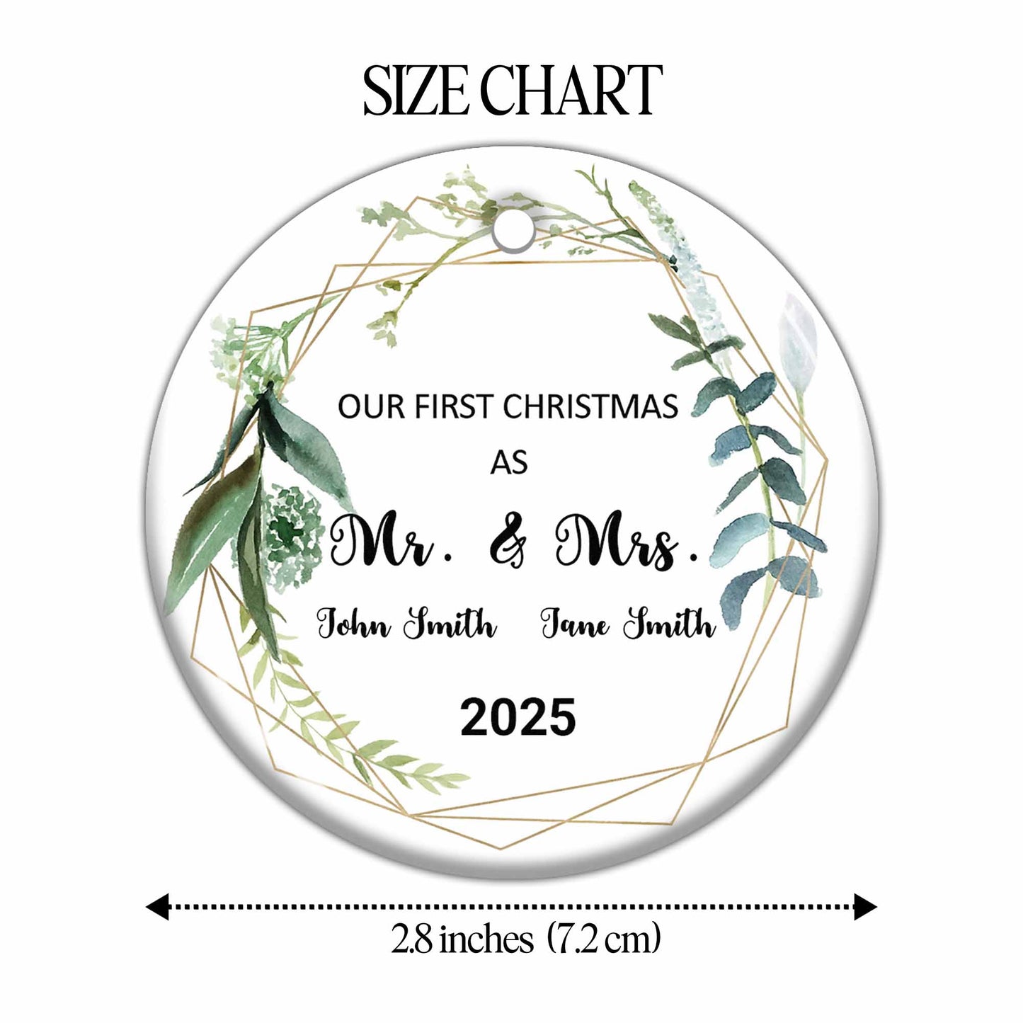 Our First Christmas As Mr And Mrs, Leaves And Geometric Patterns