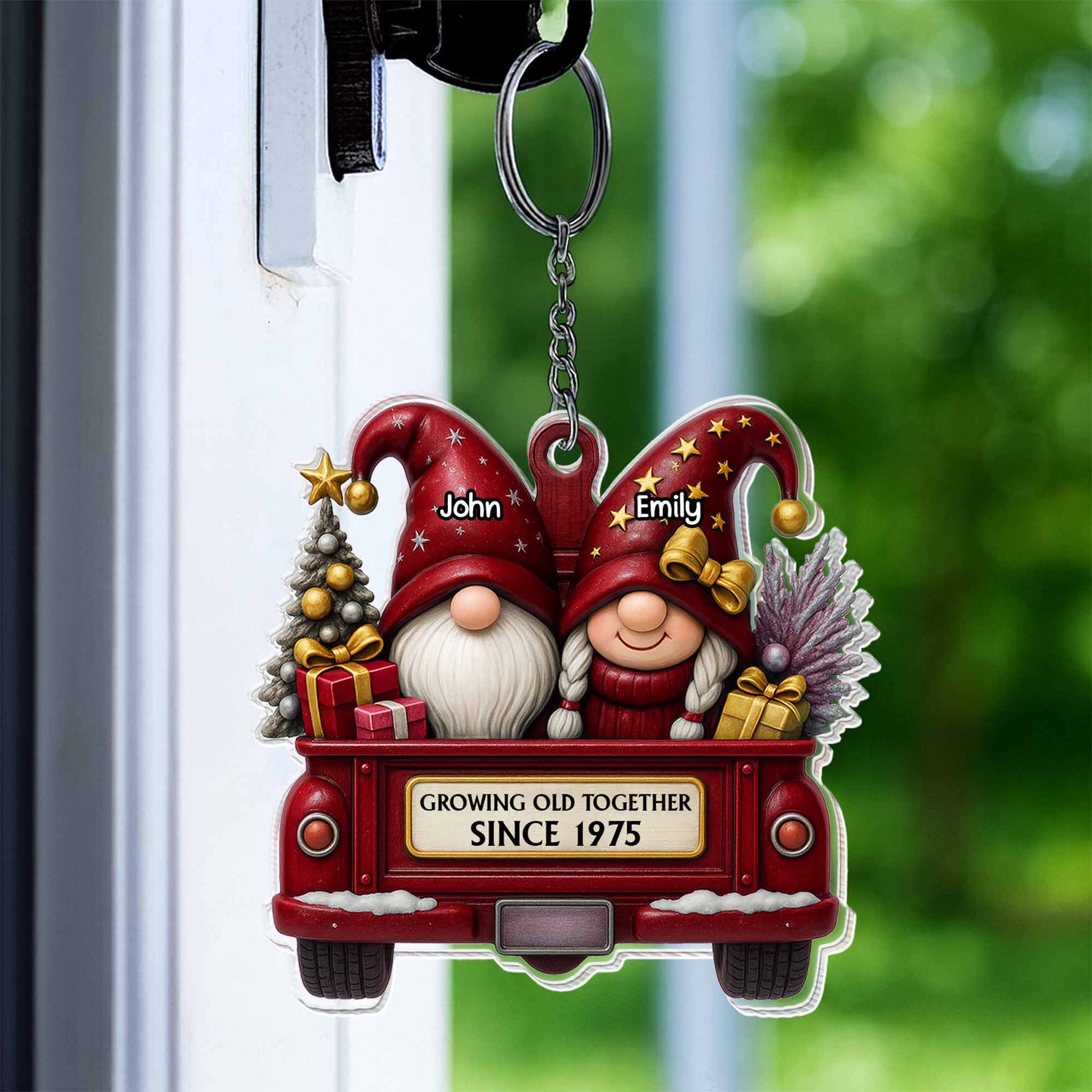 Growing Old Together, Christmas Truck With Gnomes