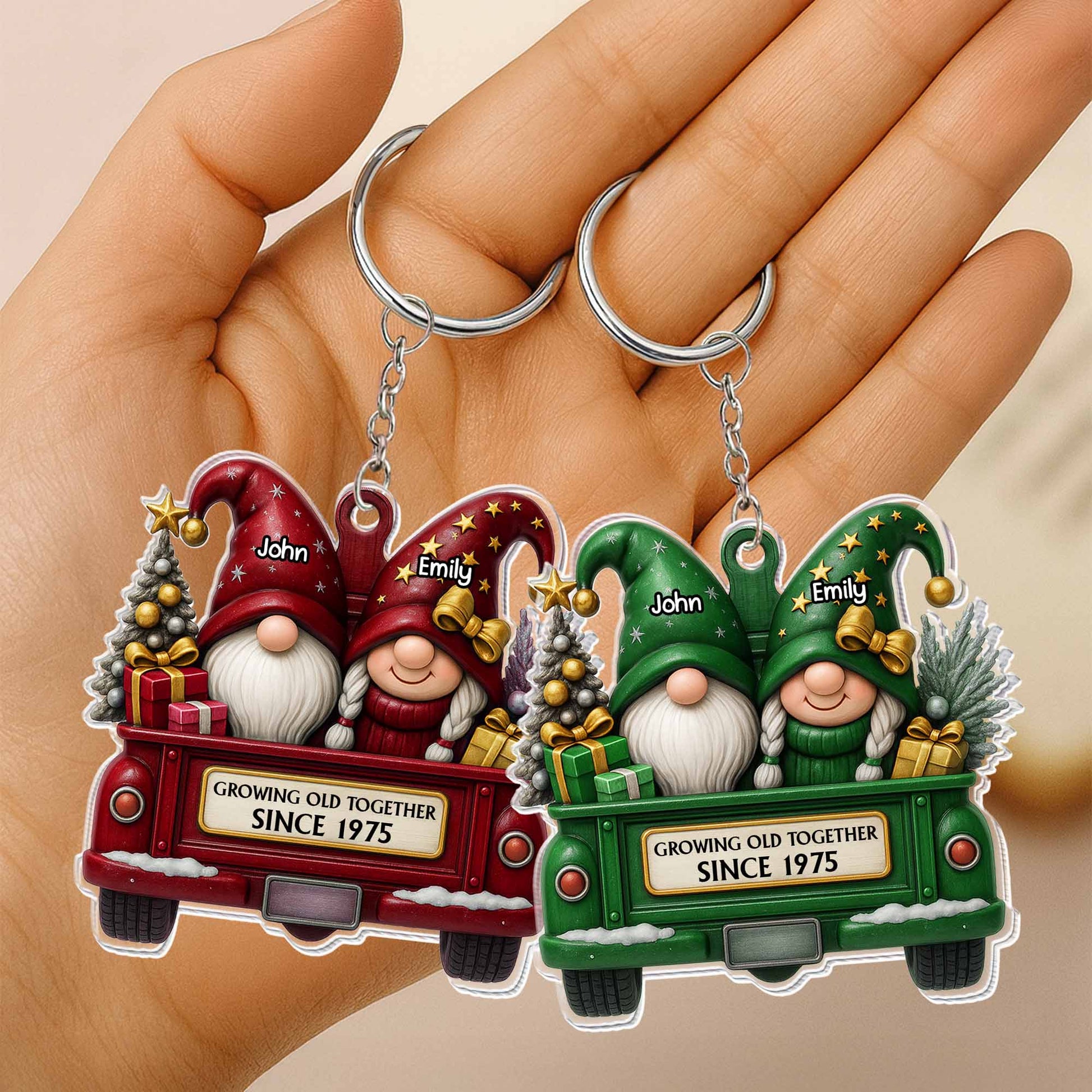 Growing Old Together, Christmas Truck With Gnomes