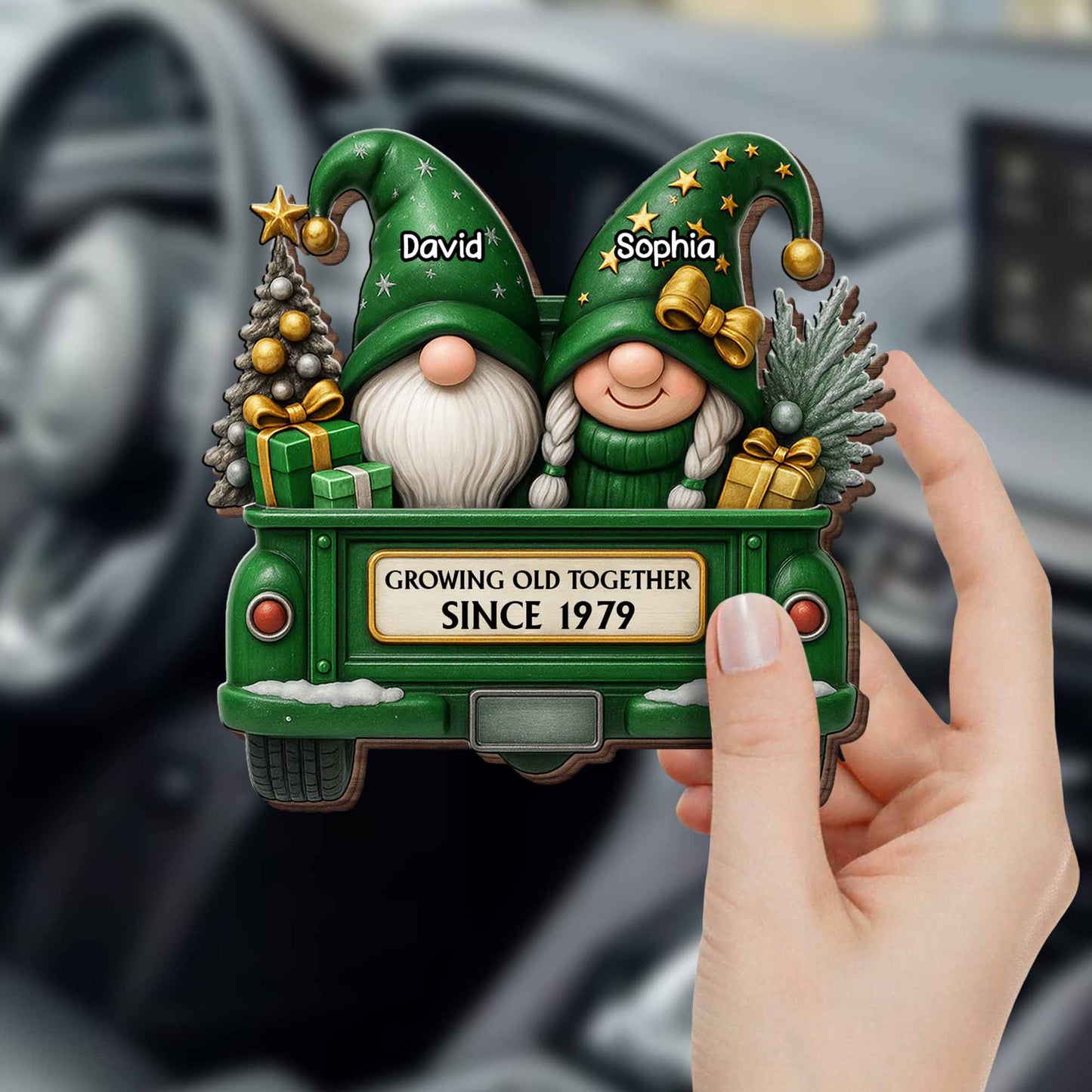 Growing Old Together With Gnomes And Festive Truck
