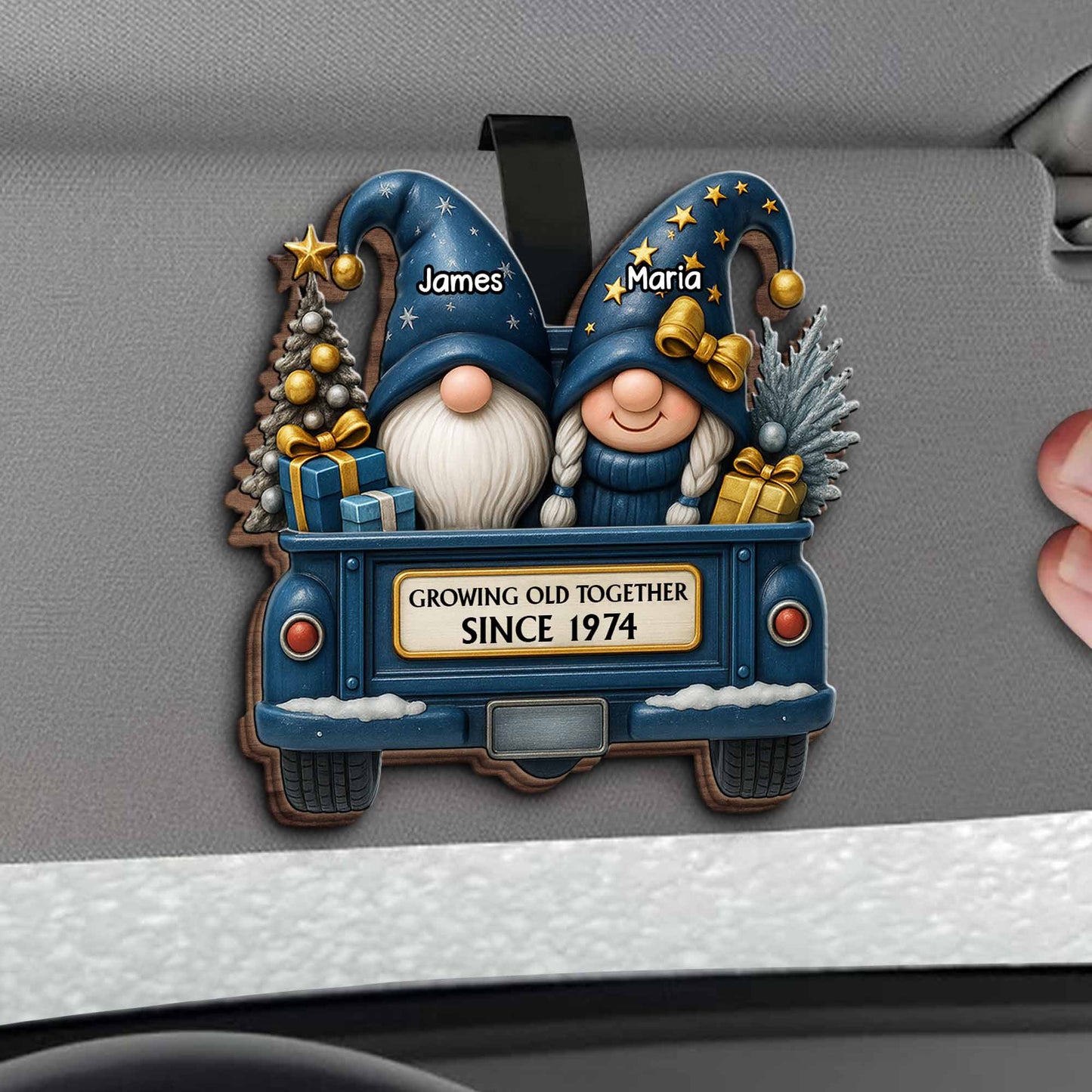Growing Old Together With Gnomes And Festive Truck
