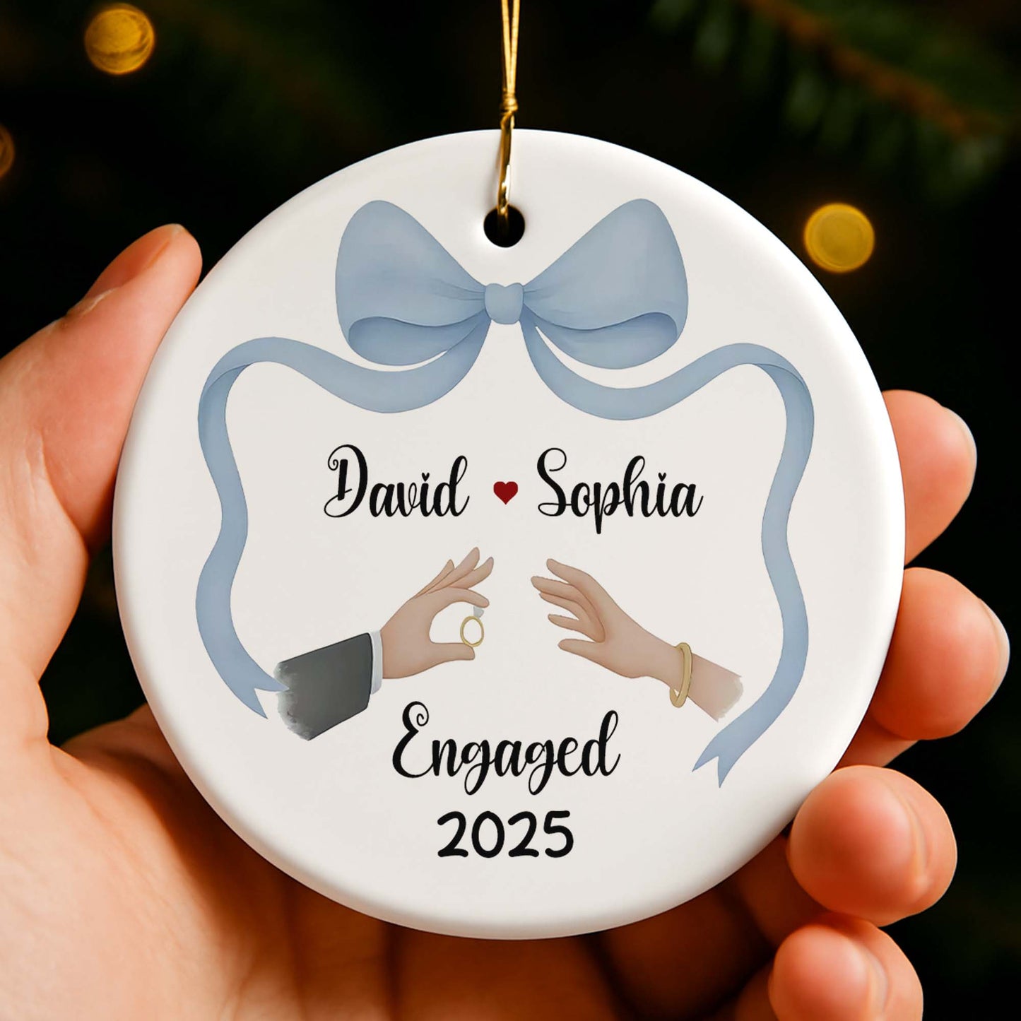 Engaged With Bow, Ring, And Hands