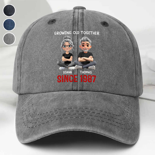 Growing Old Together Since With Cartoon Couple