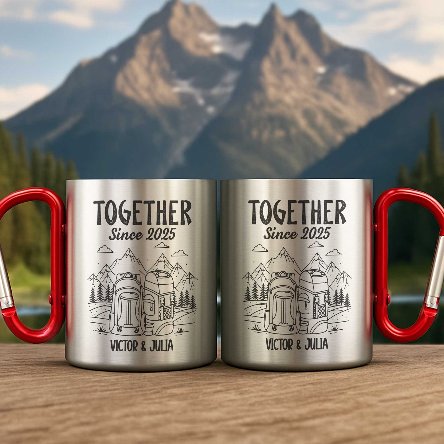 Together Since, Celebrate With Mountains And Backpacks