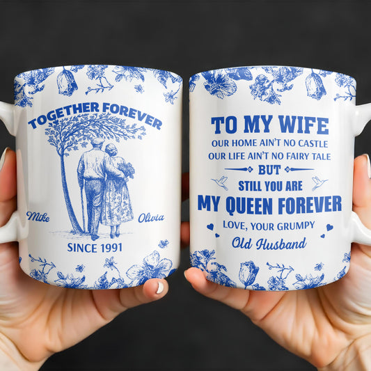 To My Wife You Are My Queen Forever Hearts and Birds Design