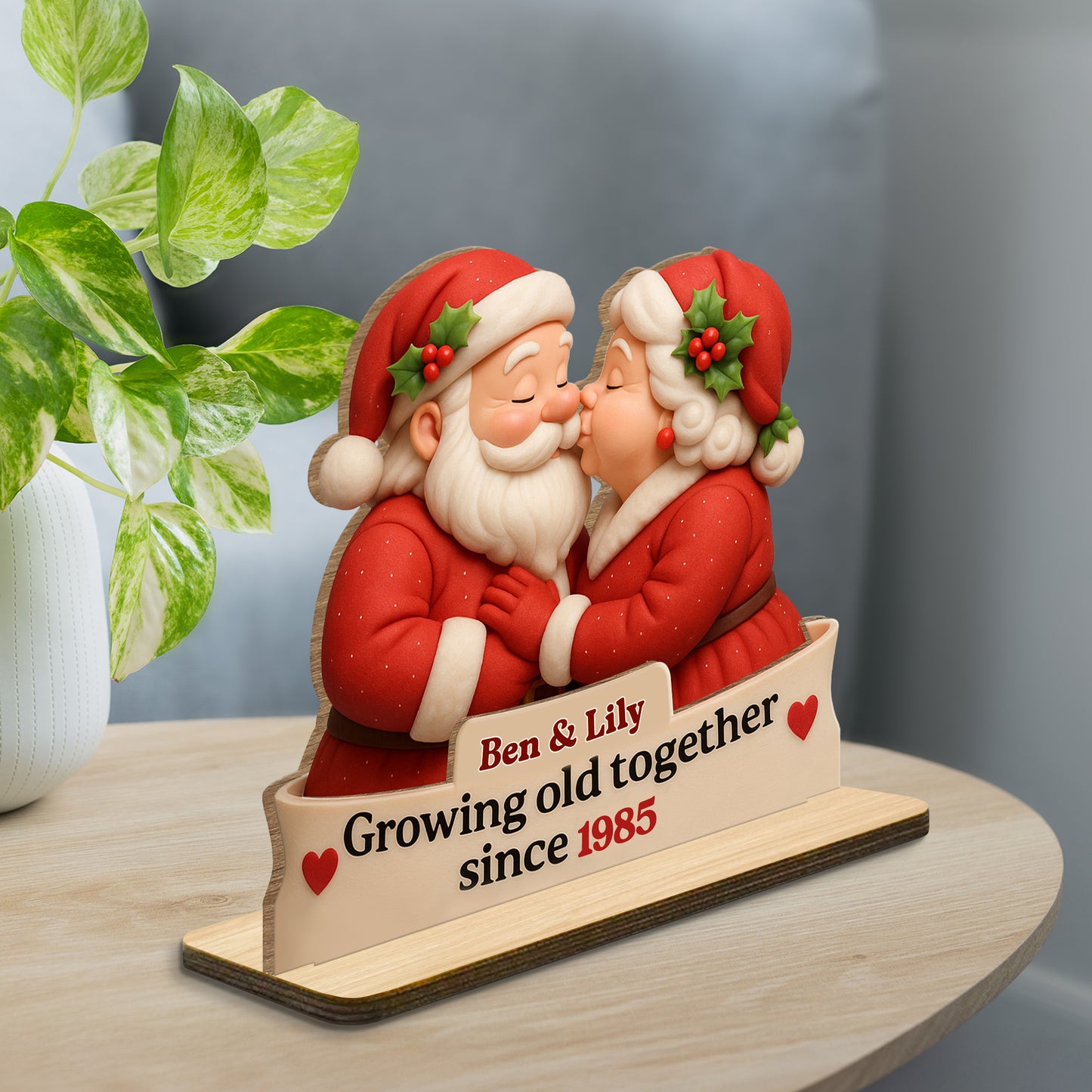 Growing Old Together With Santa Claus Figures