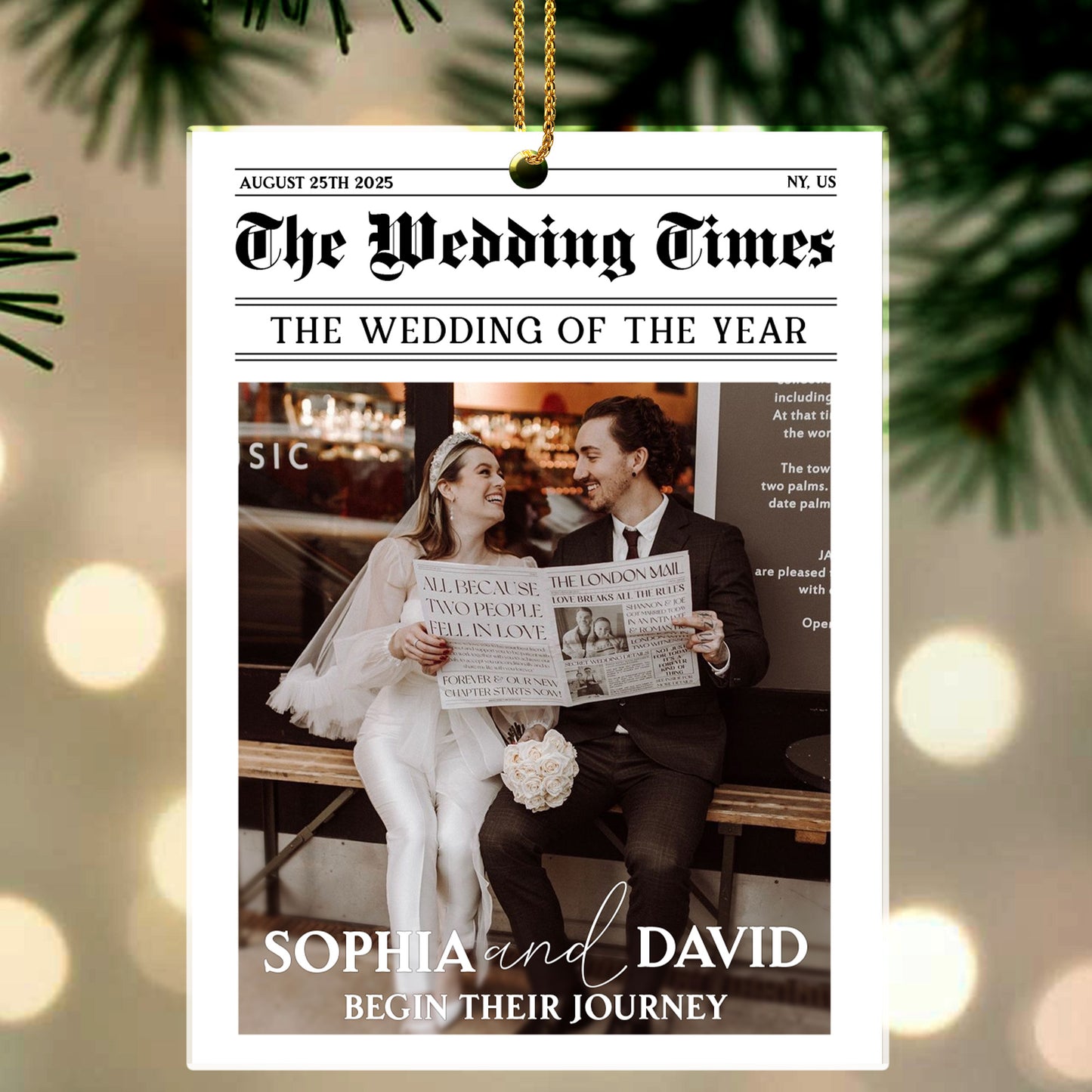 Begin Their Journey With Newspaper And Wedding Photo