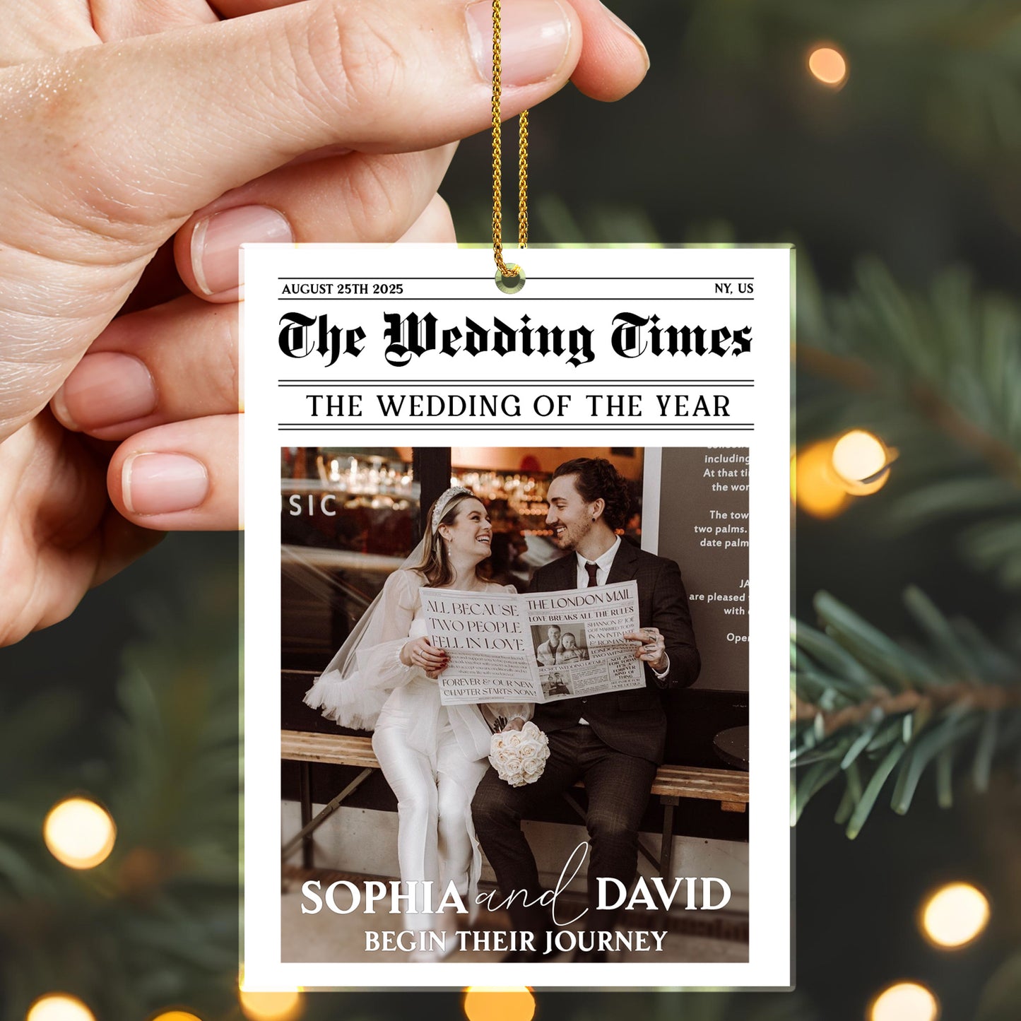 Begin Their Journey With Newspaper And Wedding Photo