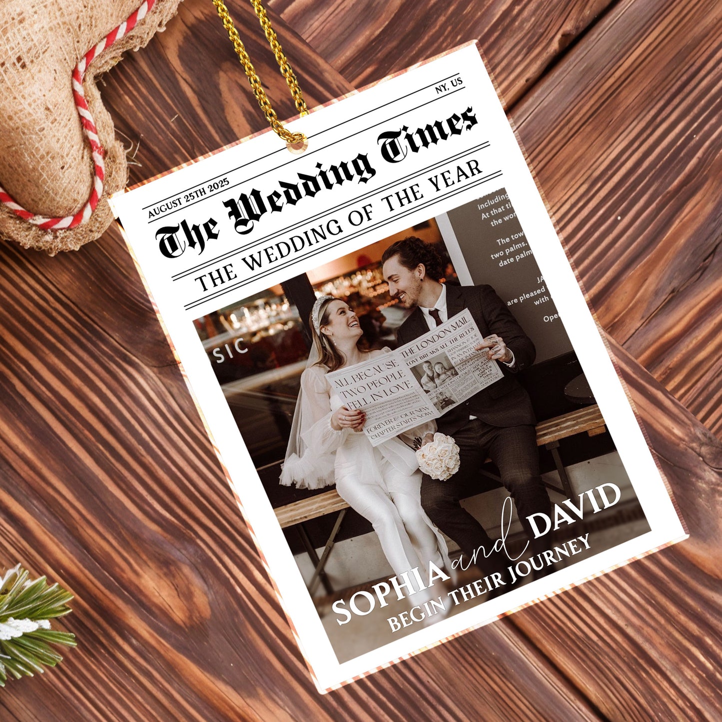 Begin Their Journey With Newspaper And Wedding Photo