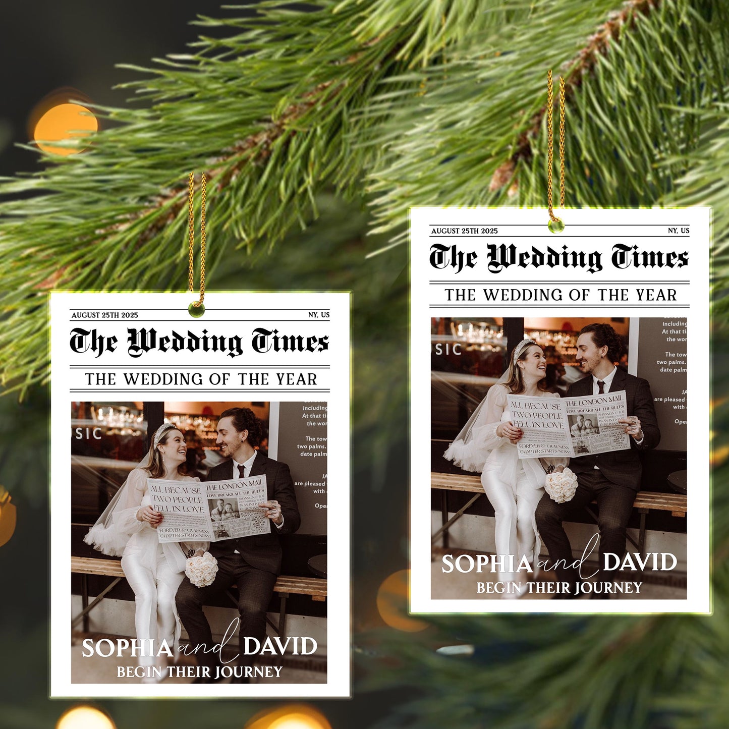 Begin Their Journey With Newspaper And Wedding Photo