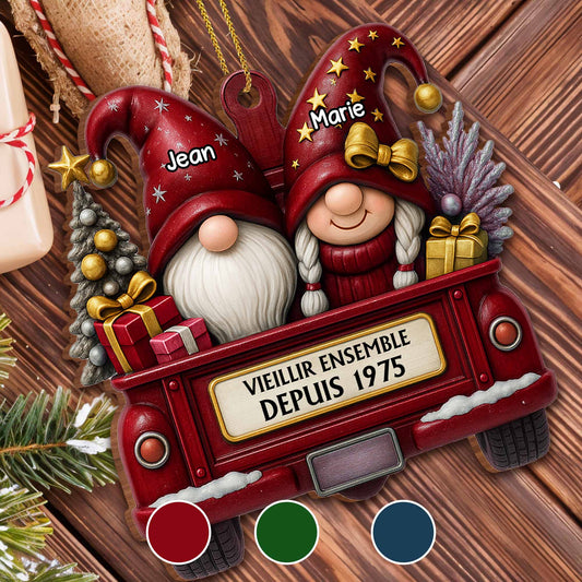 Growing Old Together Since, Gnomes In Festive Truck