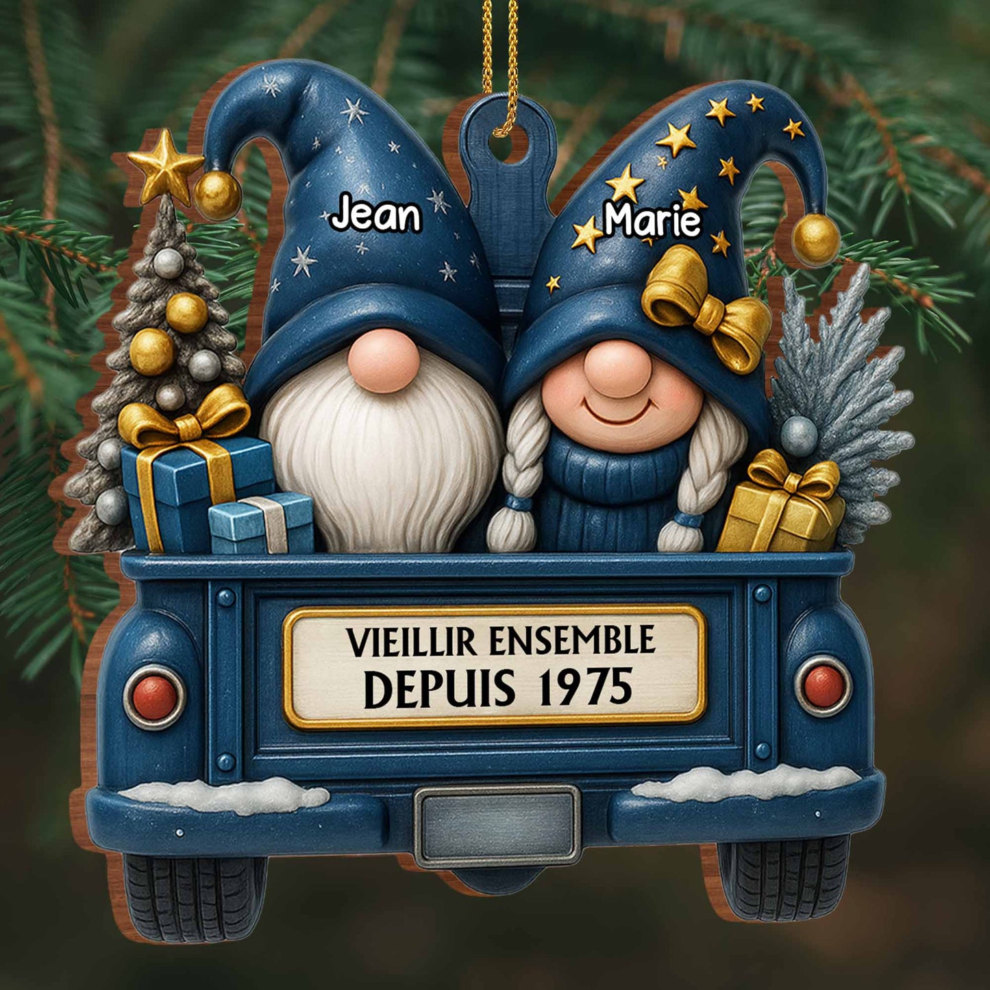 Growing Old Together Since, Gnomes In Festive Truck