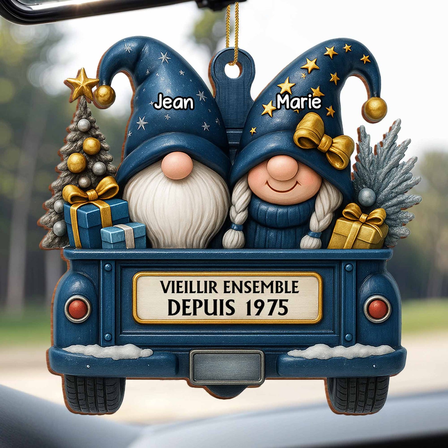 Growing Old Together Since, Gnomes In Festive Truck