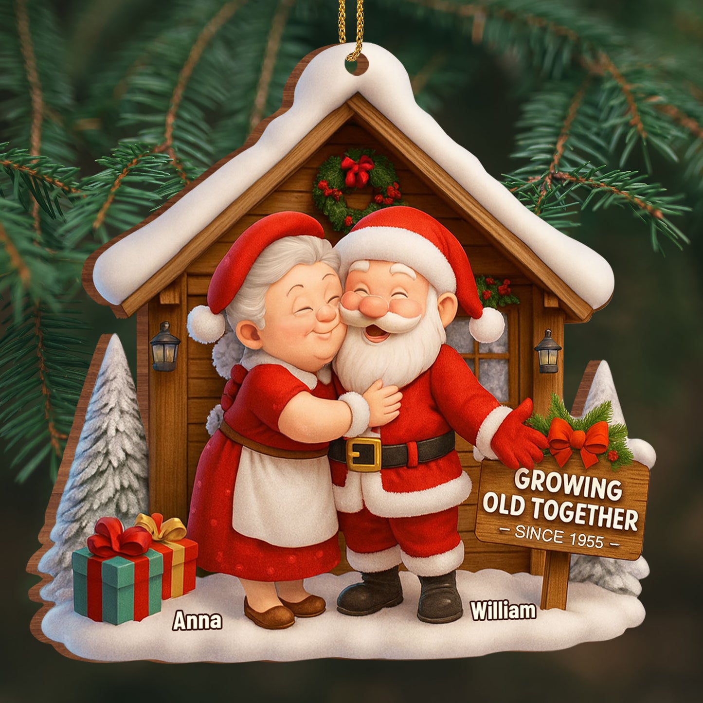 Growing Old Together, Santa And Mrs. Claus Ornament