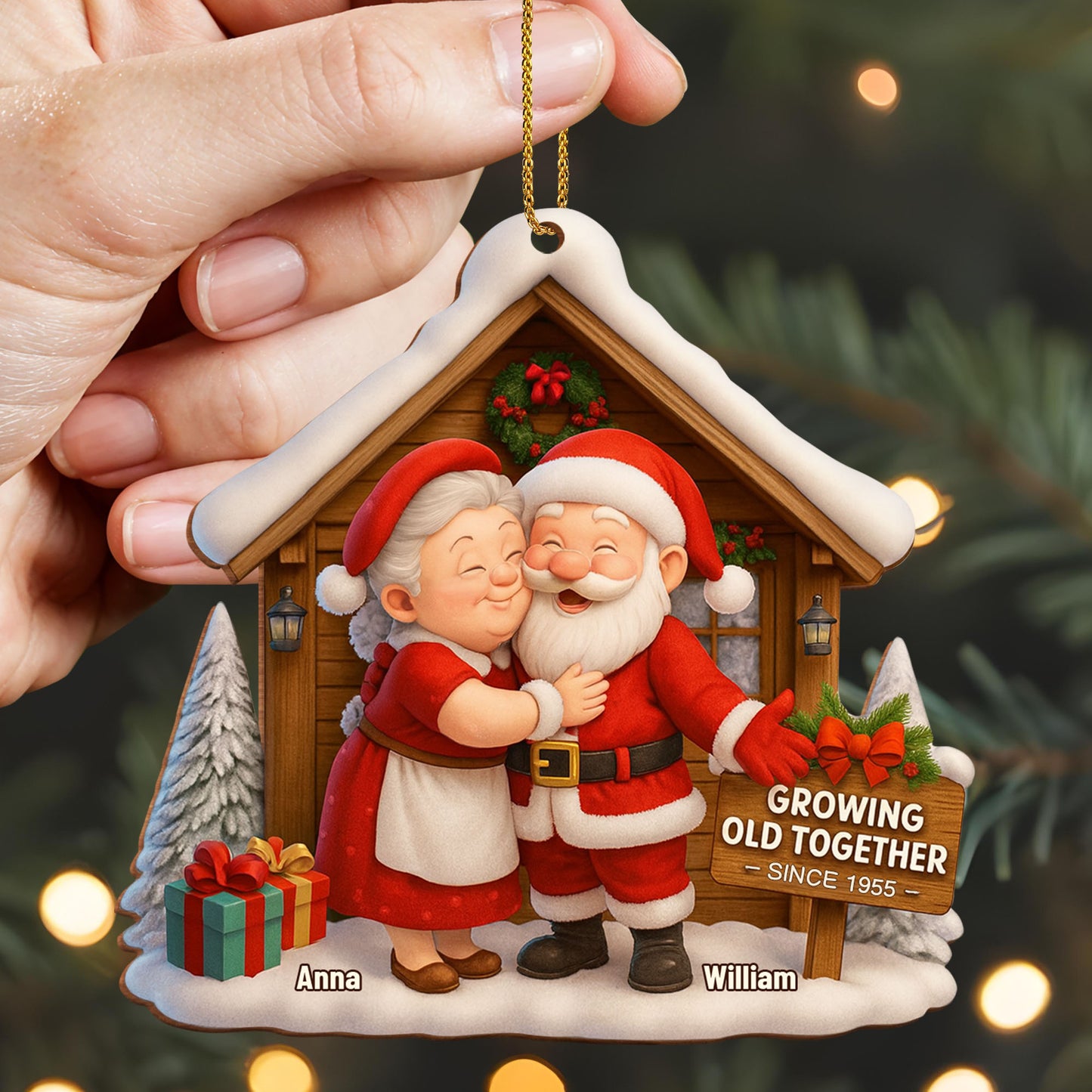 Growing Old Together, Santa And Mrs. Claus Ornament
