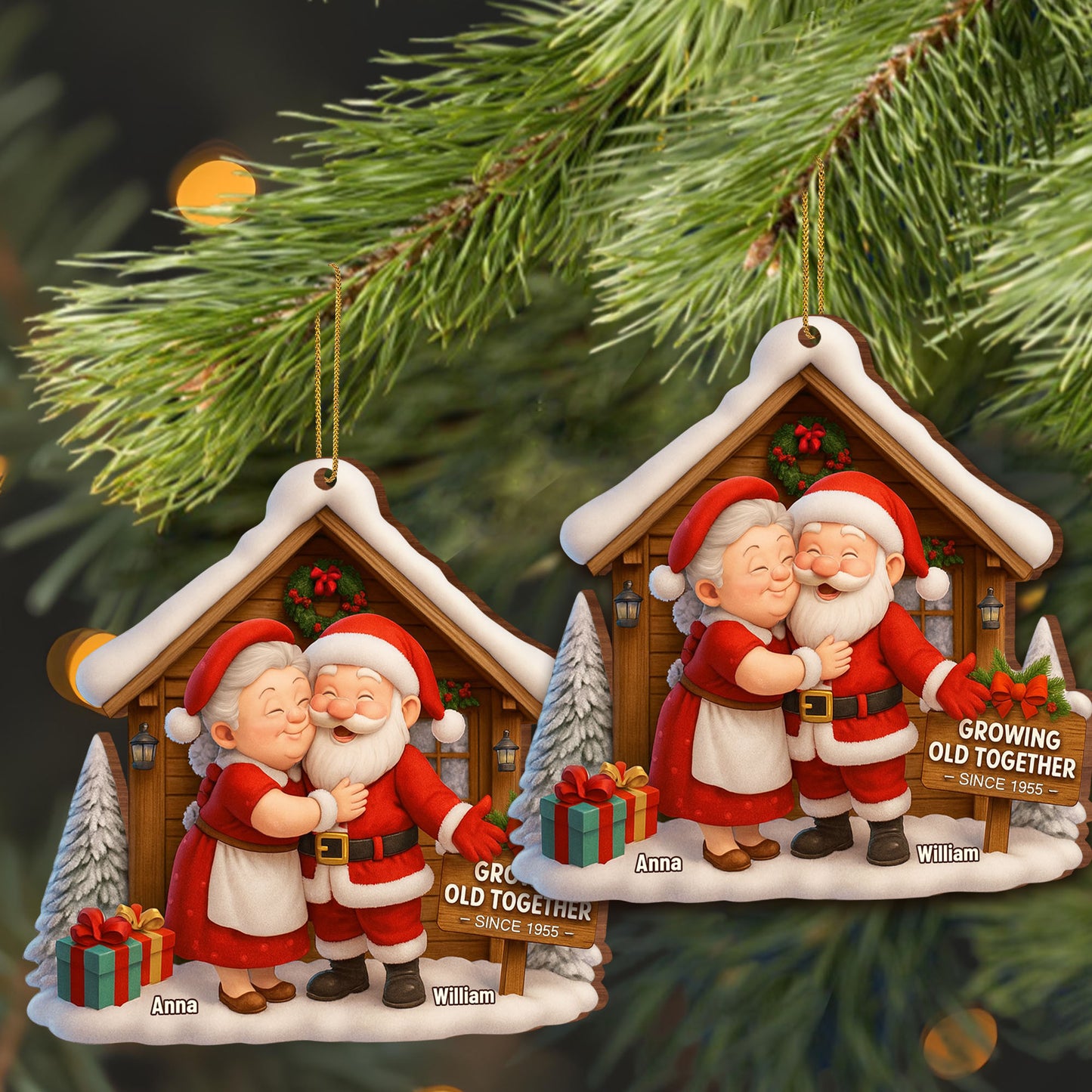 Growing Old Together, Santa And Mrs. Claus Ornament