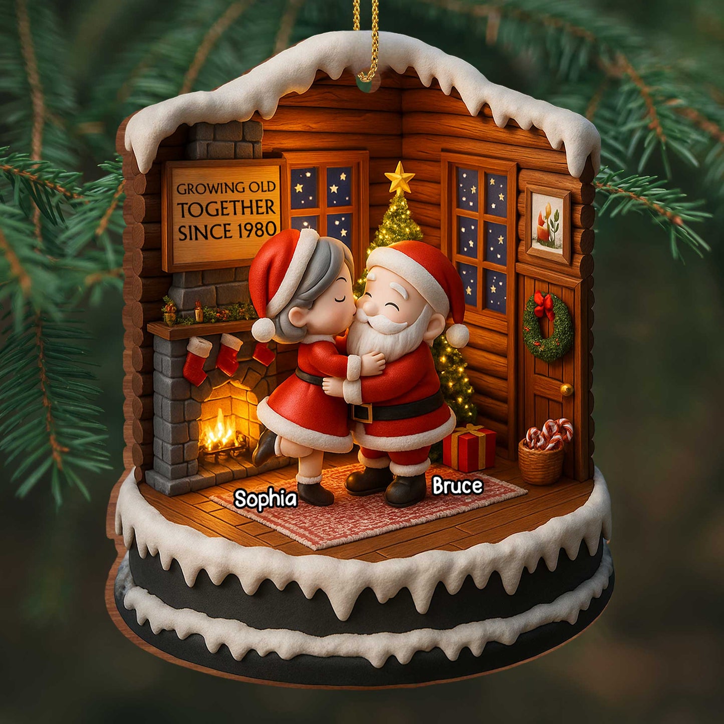 Growing Old Together Since, Santa Claus And Christmas Tree