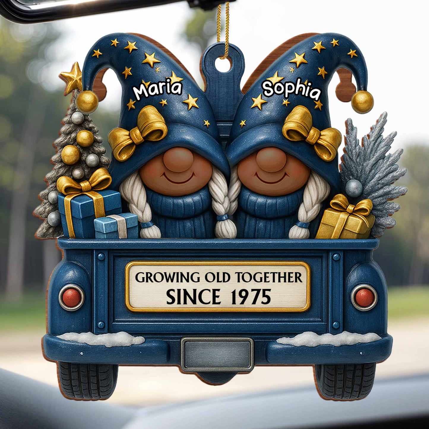 Growing Old Together, Gnomes Truck Christmas Ornament