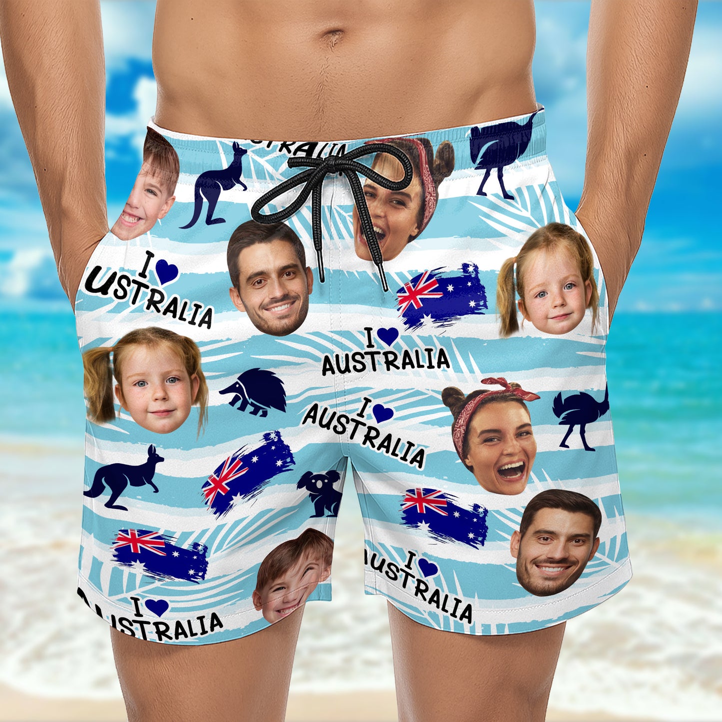 I Love Australia With Australian Flags and Kangaroos