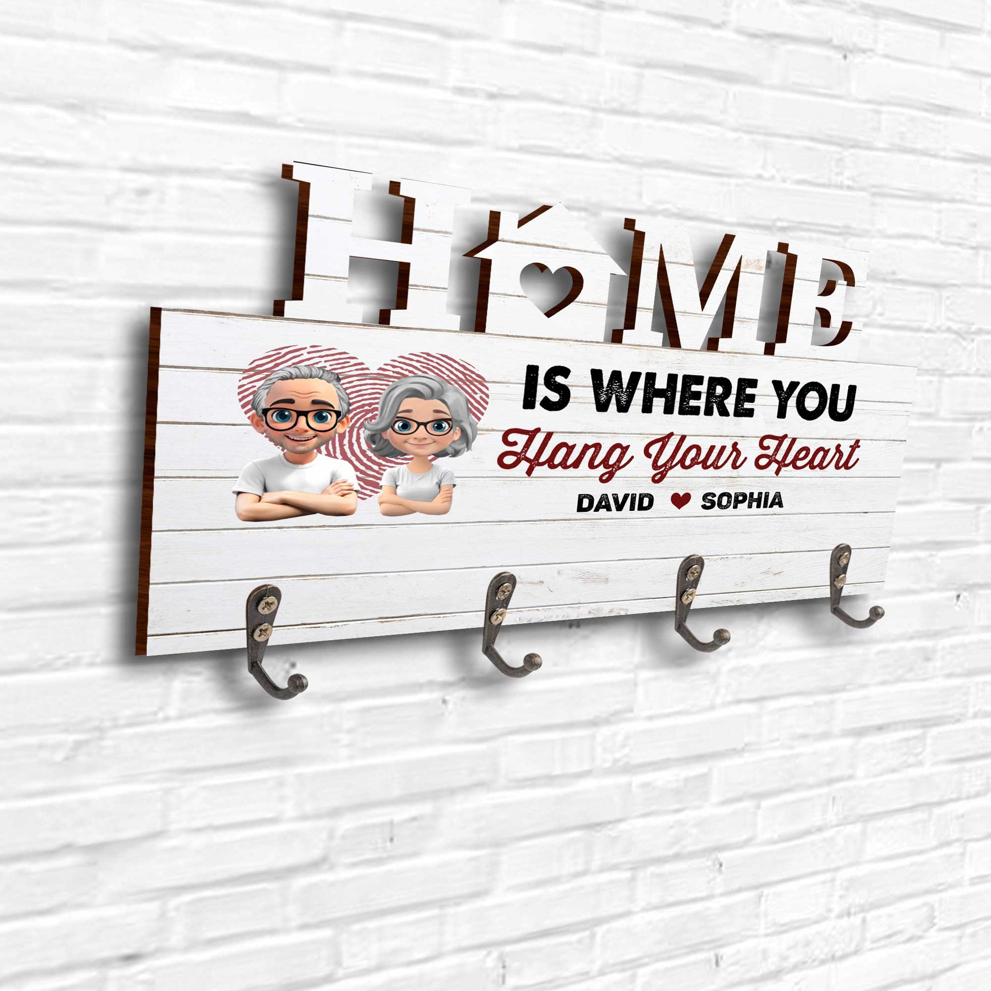 Home Is Where You Hang Your Heart, Heart And Couple Design