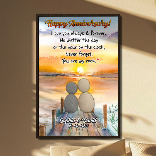 Happy Anniversary Celebration Of Love By The Sunset