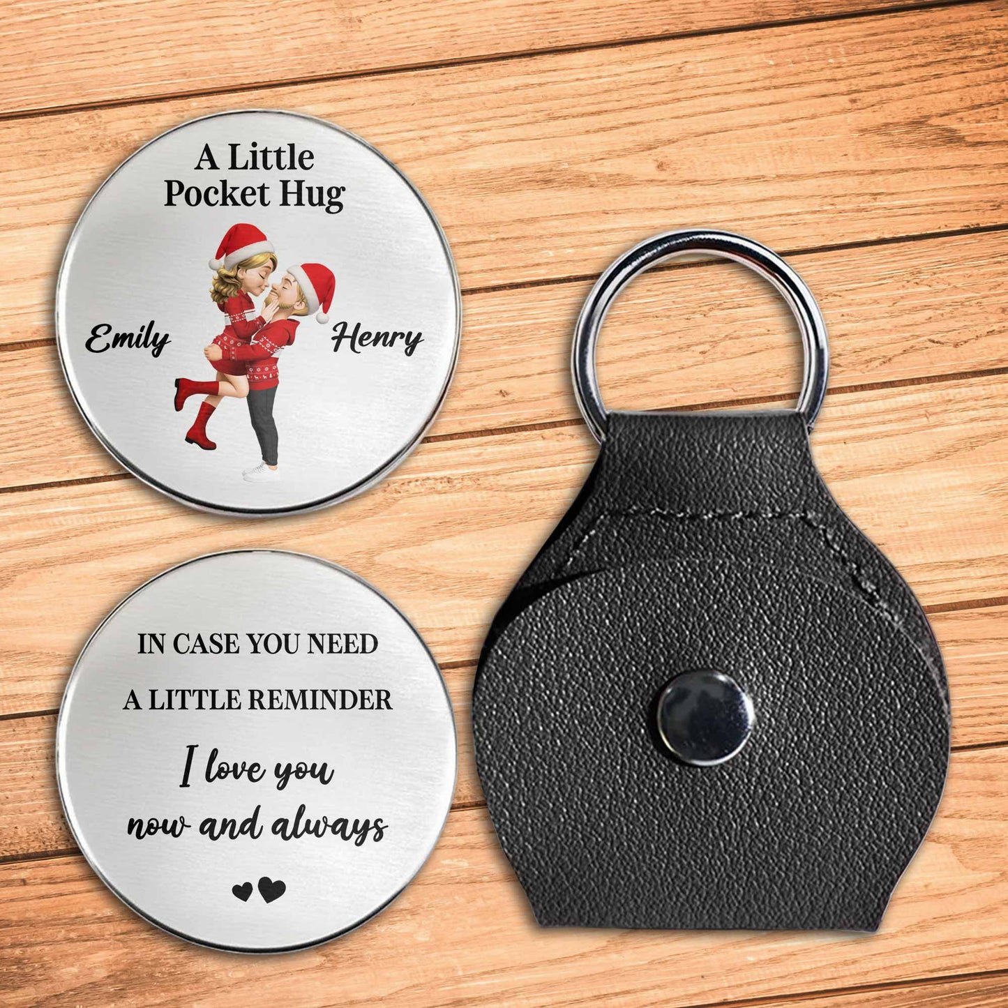 A Little Pocket Hug Hugging Couple And Hearts